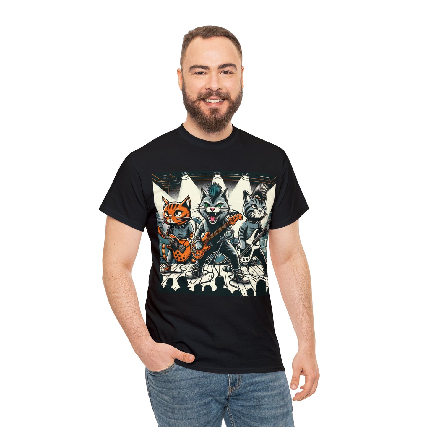 Punk Rock Band Cats Bootleg Style T-Shirt Concert Tee