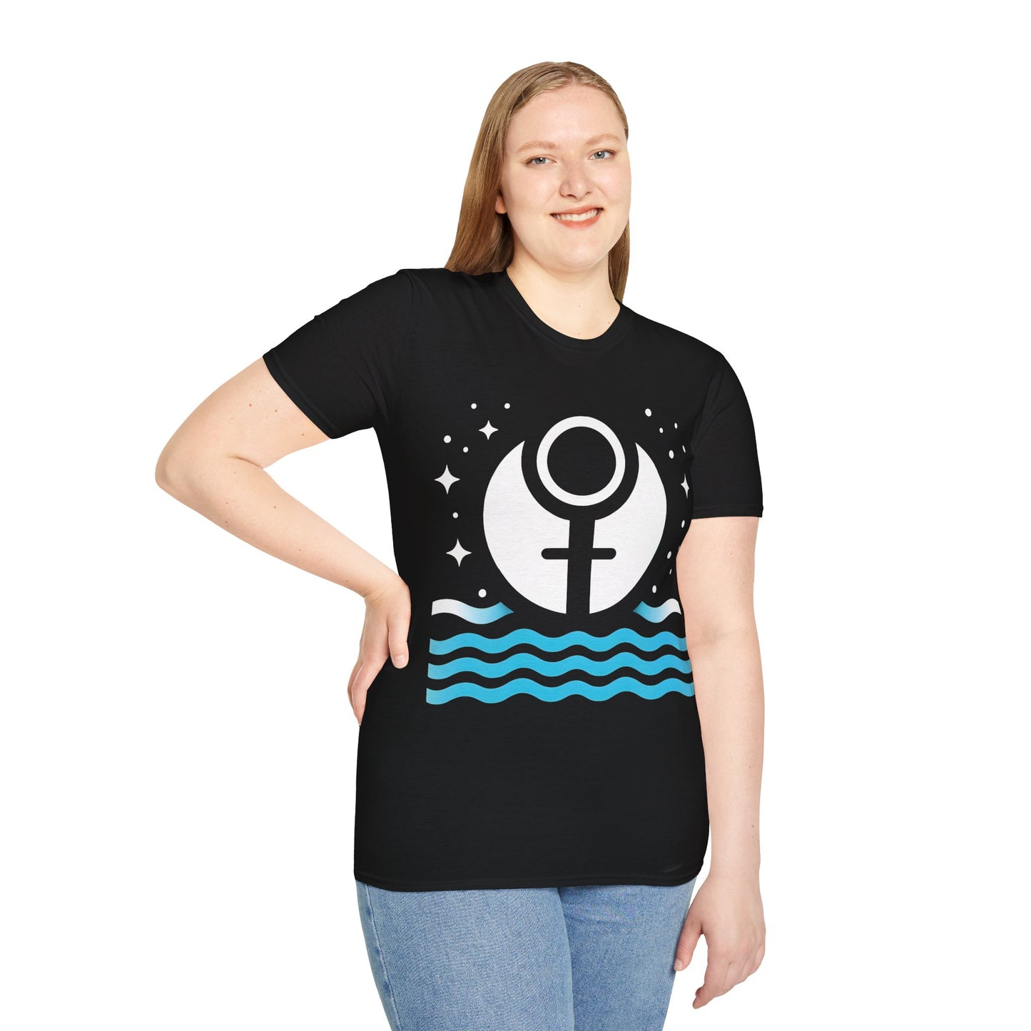 Pluto Into Aquarius Astrology T-Shirt Planet Transit Softstyle Tee Space Zodiac Constellations Night Sky