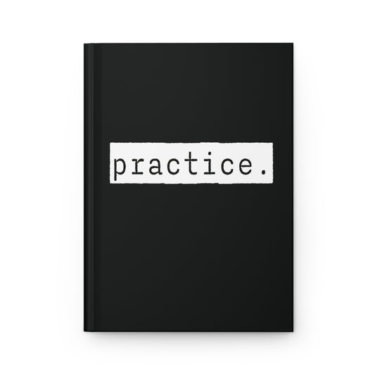 Practice Black Matte Hardcover Journal | Blank Book for Ideas and Planning | Lined Notebook Diary Tracking Log