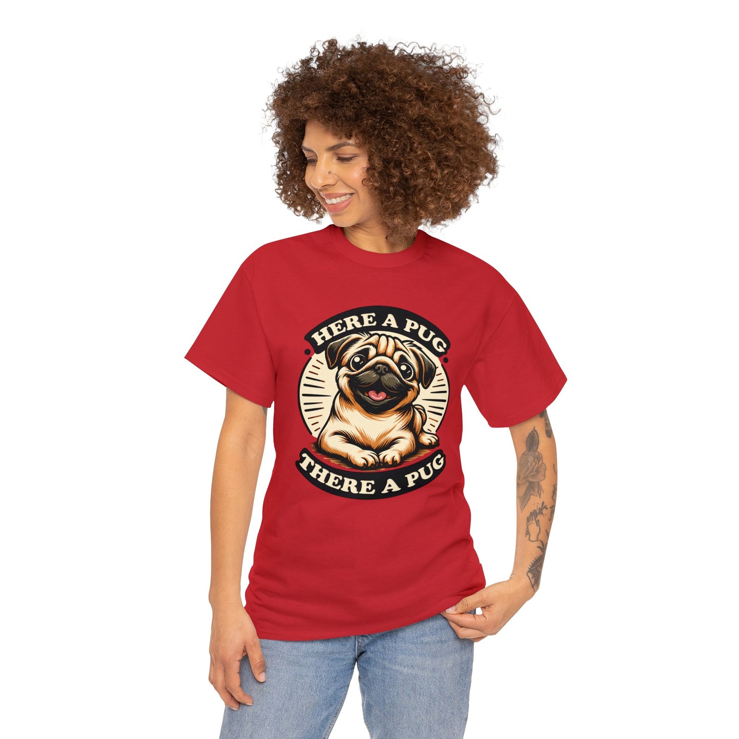 Here a Pug Heavy Cotton Tee