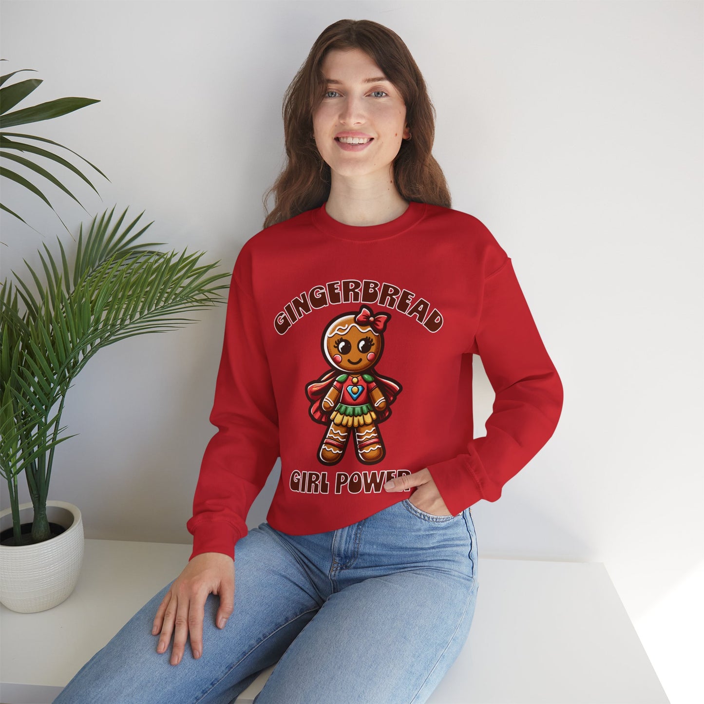 Gingerbread Girl Power Crewneck Sweatshirt