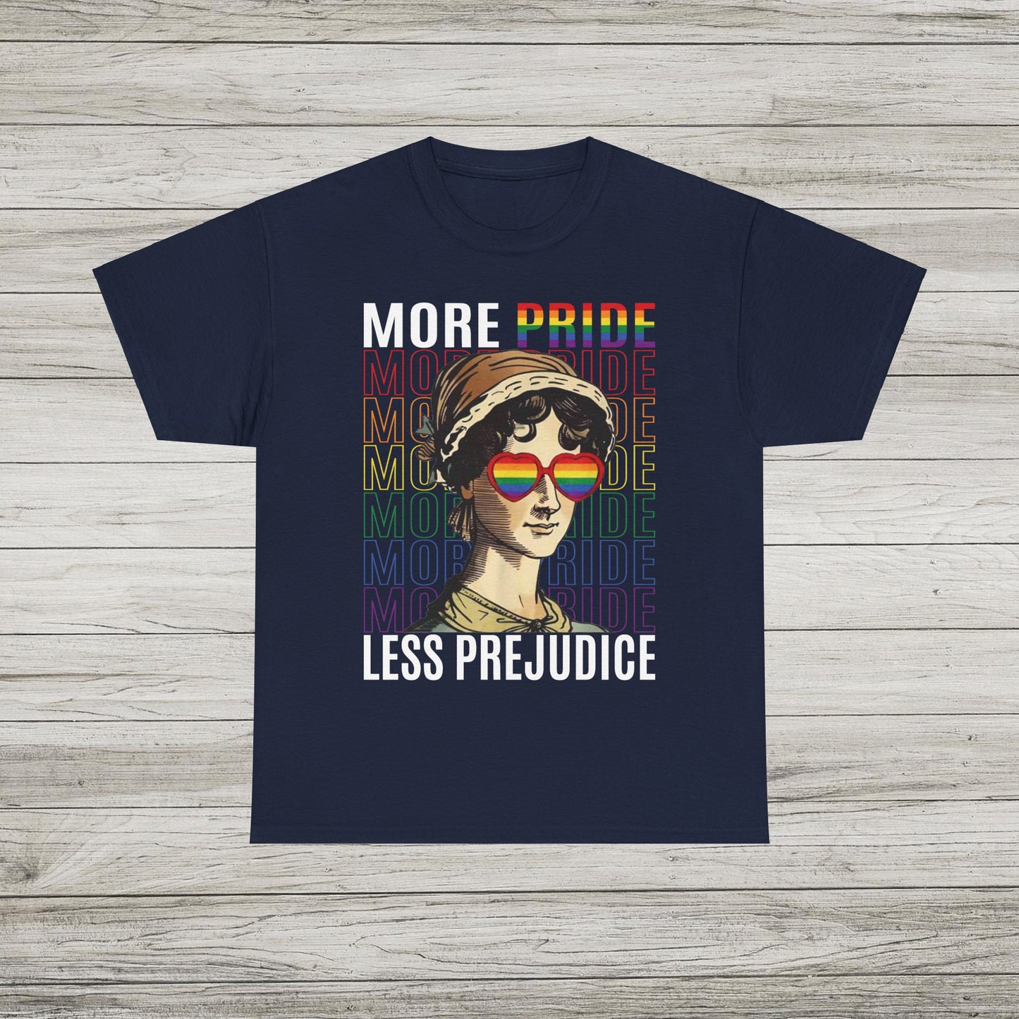 More Pride Less Prejudice T-Shirt, Retro Rainbow Tee