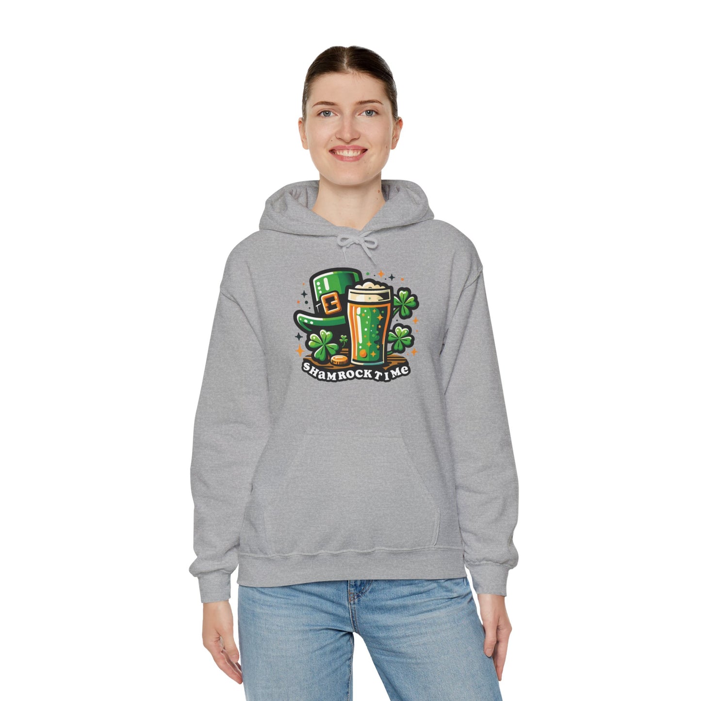 Shamrock Time Hoodie, St. Patrick's Day Sweatshirt, Funny Lucky Beer Drinking Shirt, Good Craic