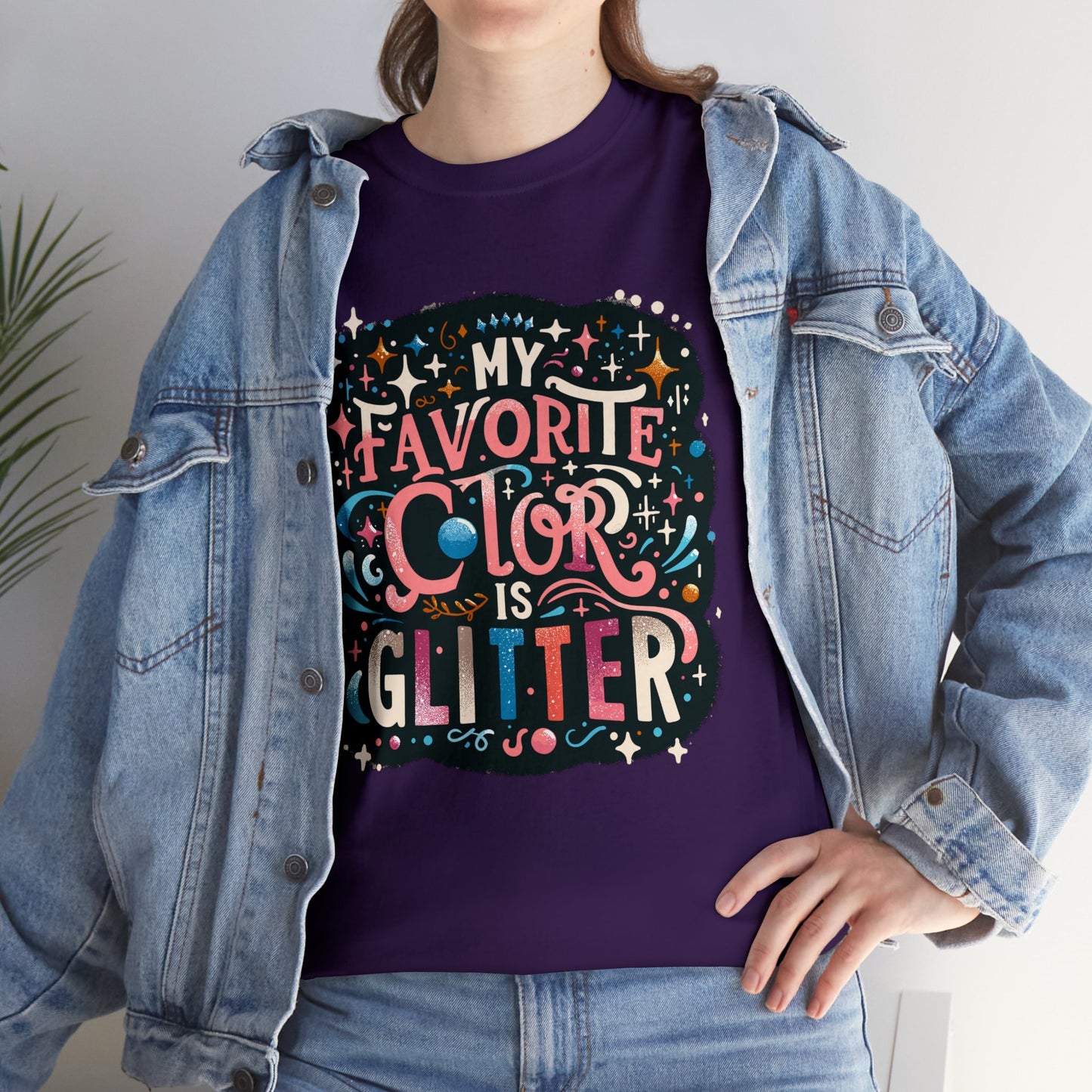 My Favorite Color is Glitter Heavy Cotton Tee