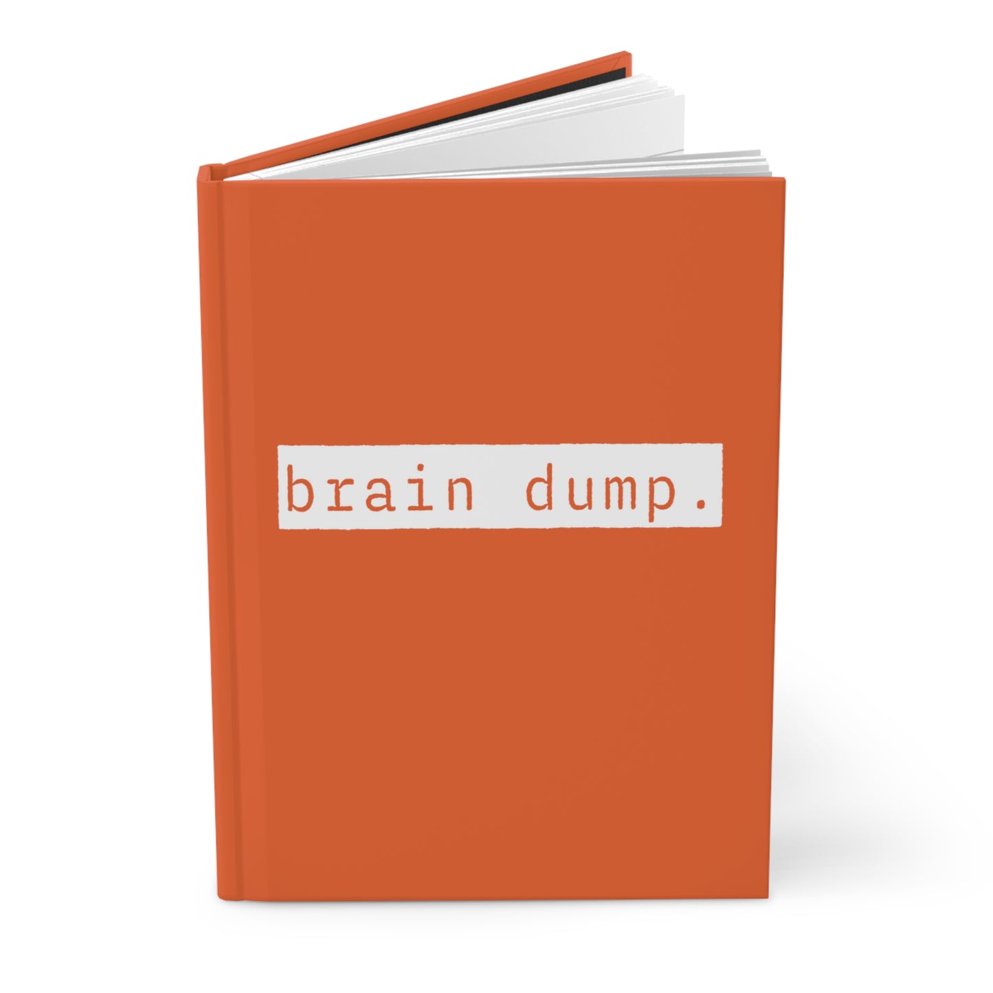 Brain Dump Orange Matte Hardcover Journal | Blank Book for Notes | Lined Notebook Diary Idea Log