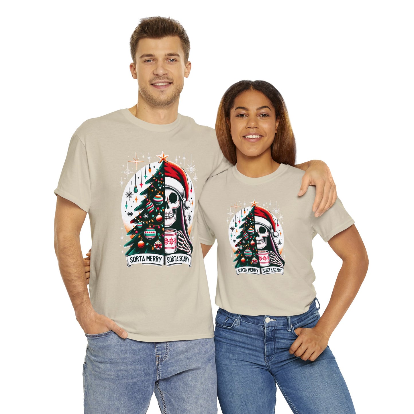 Sorta Merry Sorta Scary Unisex Heavy Cotton Tee