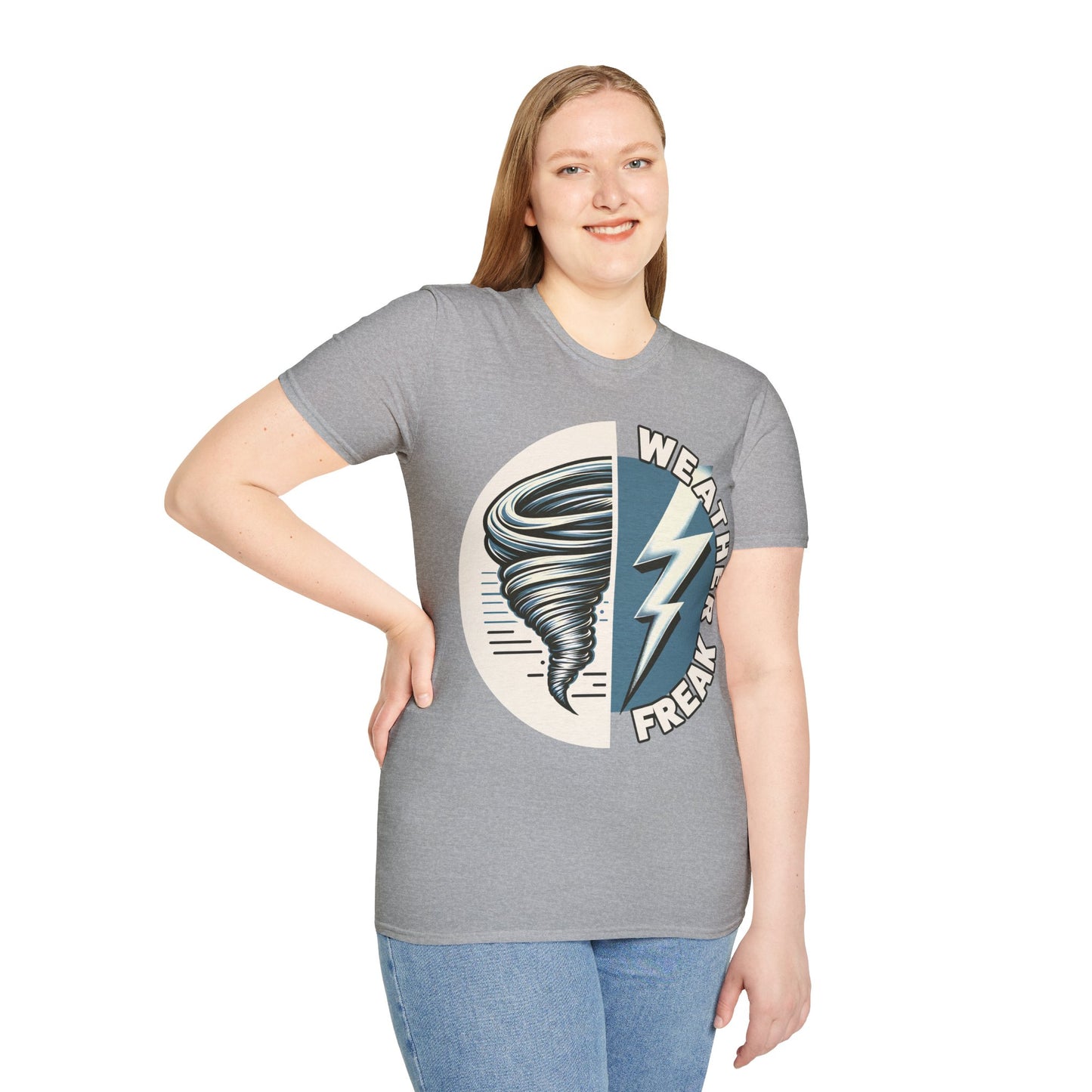 Weather Freak Storm Chaser T-Shirt, Tornado TShirt, Lightning Bolt Meteorology WX Science Nerd Tee