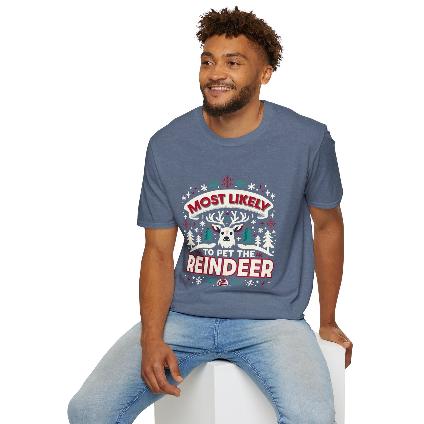 Most Likely to Pet the Reindeer Softstyle T-Shirt