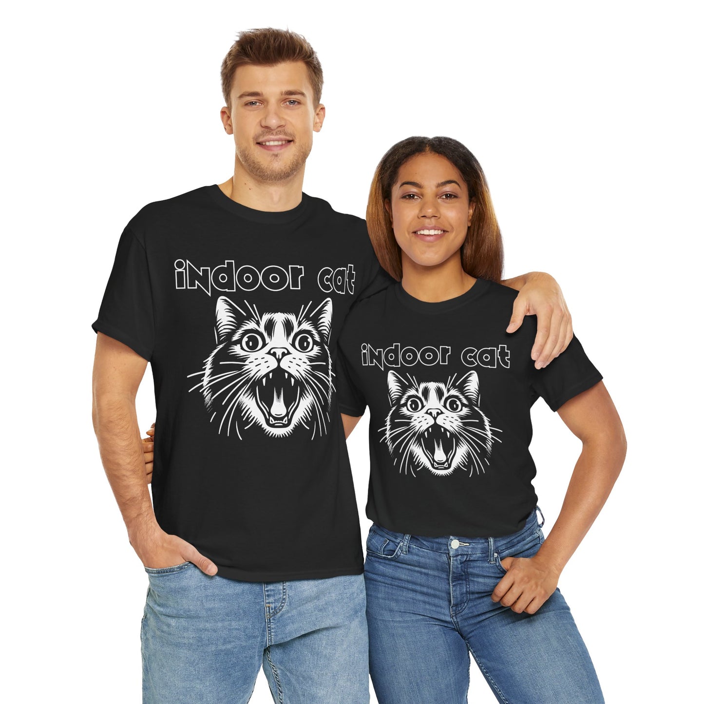 Indoor Cat Unisex Heavy Cotton Tee