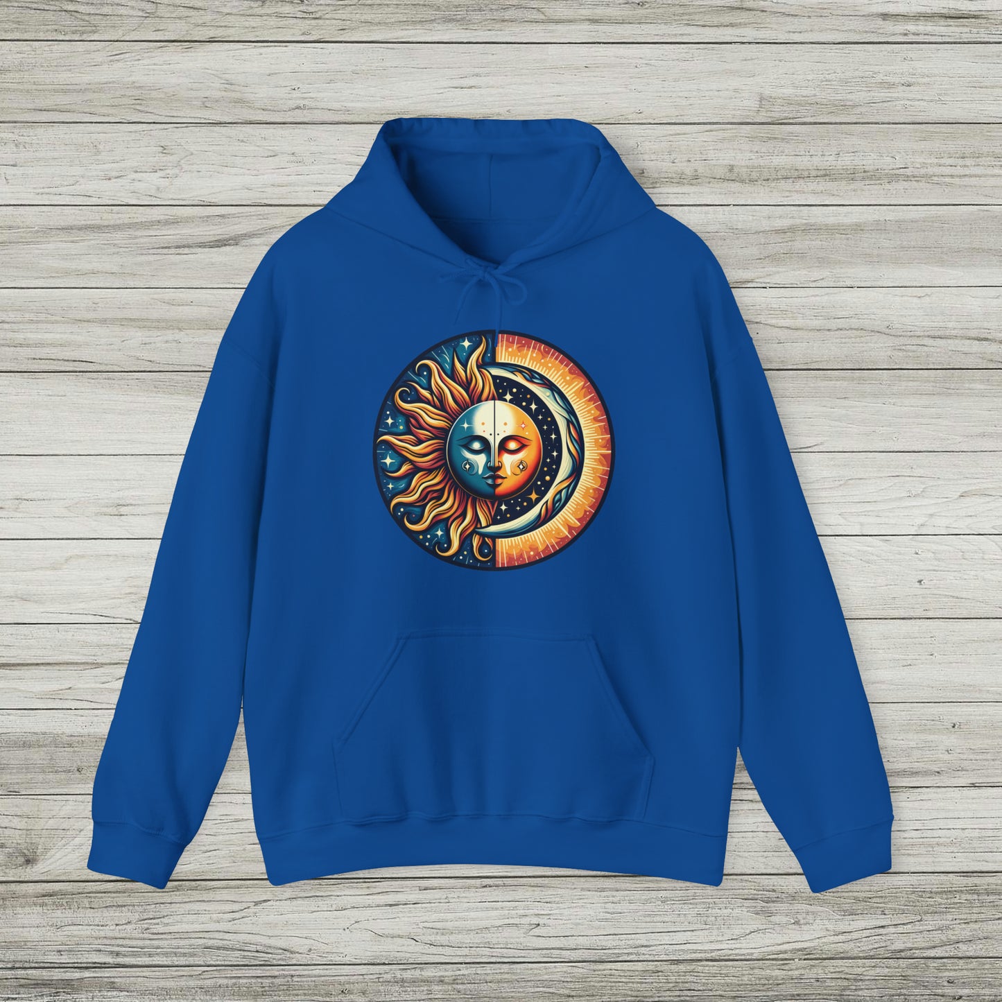 Celestial Sun Moon Hoodie, Mystic Festival Sweatshirt, Colorful Boho Bohemian Aesthetic Sweater Hooded Sweatshirt