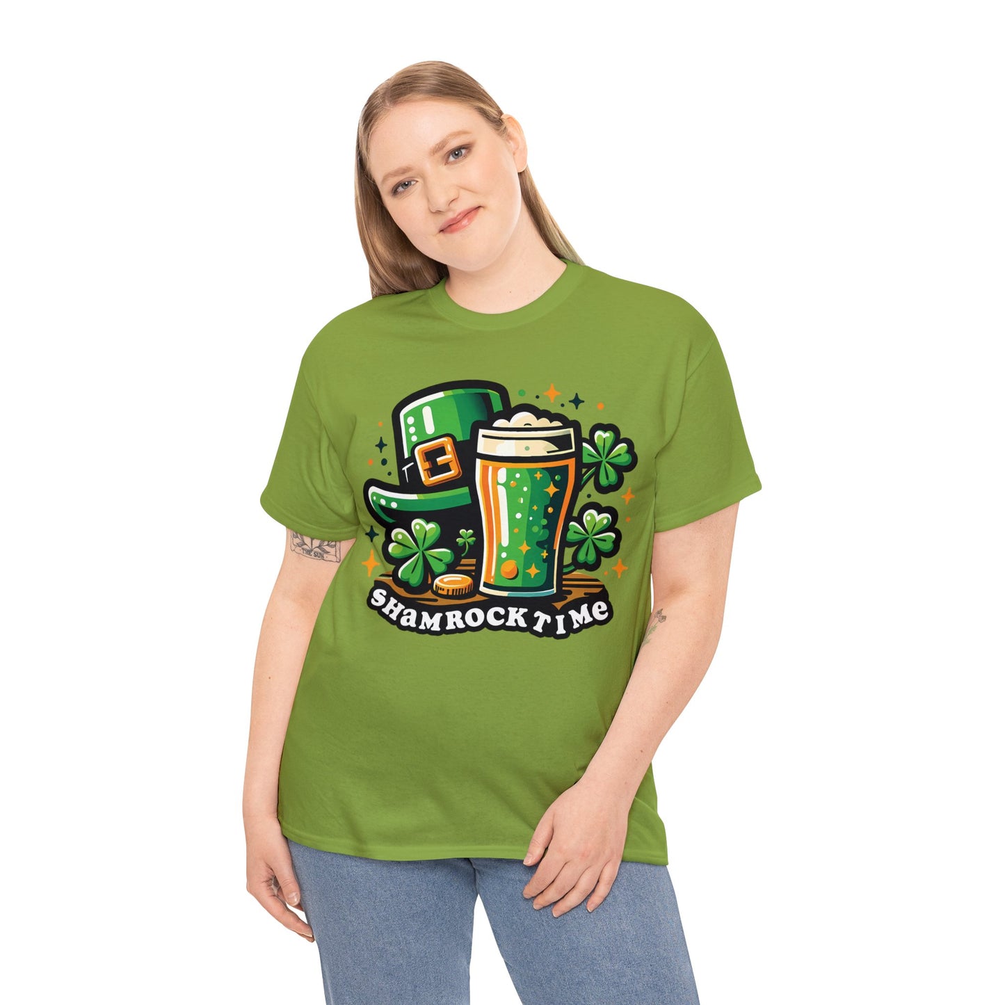 Shamrock Time T-Shirt, St. Patrick's Day Tee, Lucky Beer Drinking Shirt, Good Craic