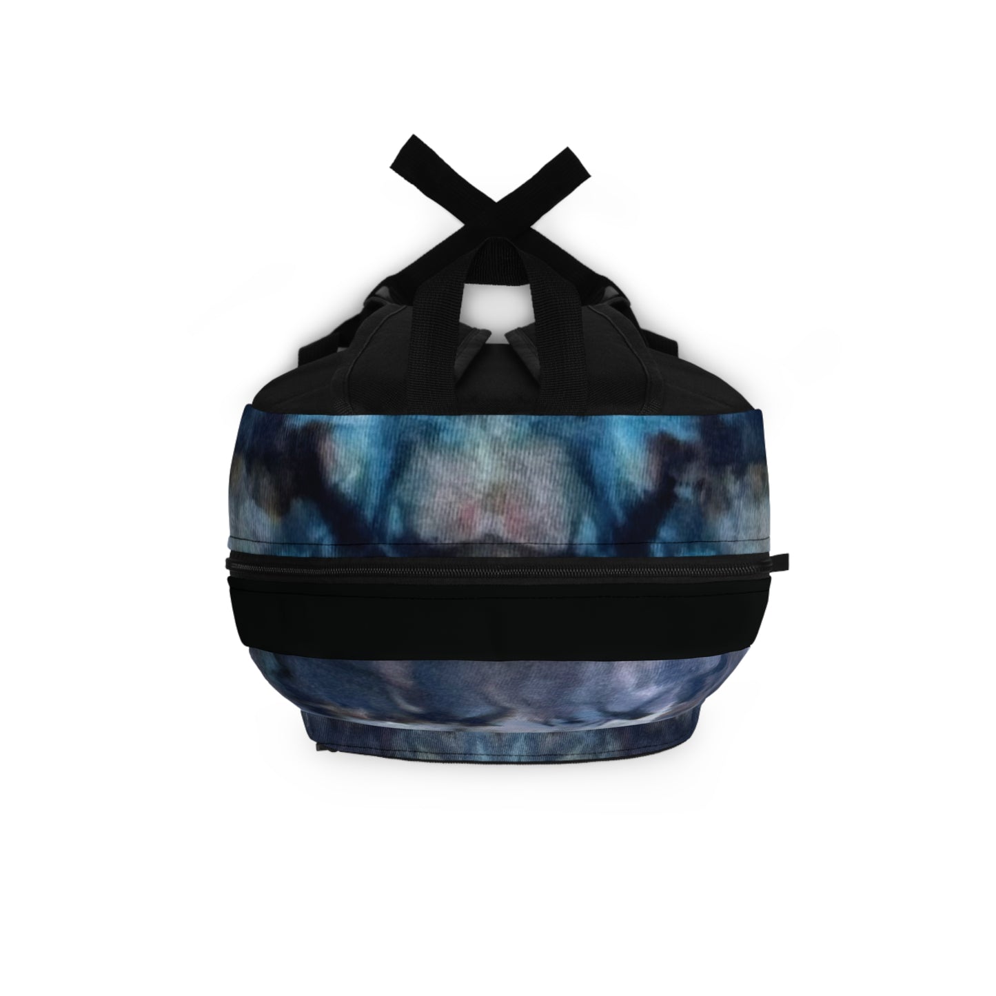 Blue Gray Watercolor Flames Campfire Backpack, Tie Dye Style Back to School Bag Back Pack