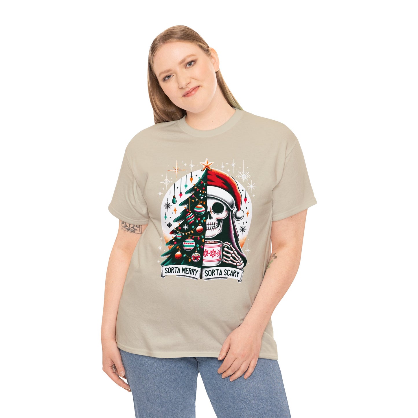 Sorta Merry Sorta Scary Unisex Heavy Cotton Tee