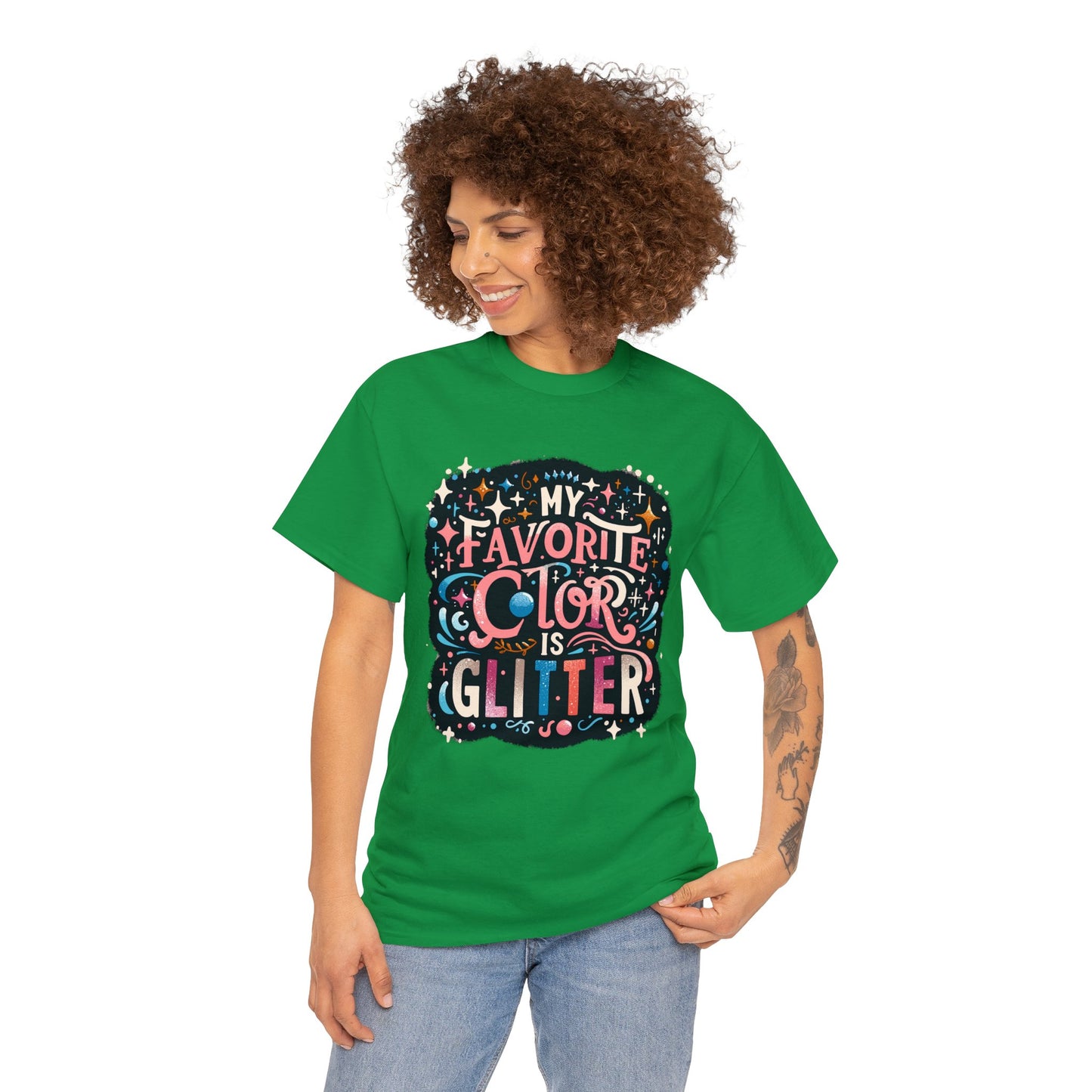 My Favorite Color is Glitter Heavy Cotton Tee