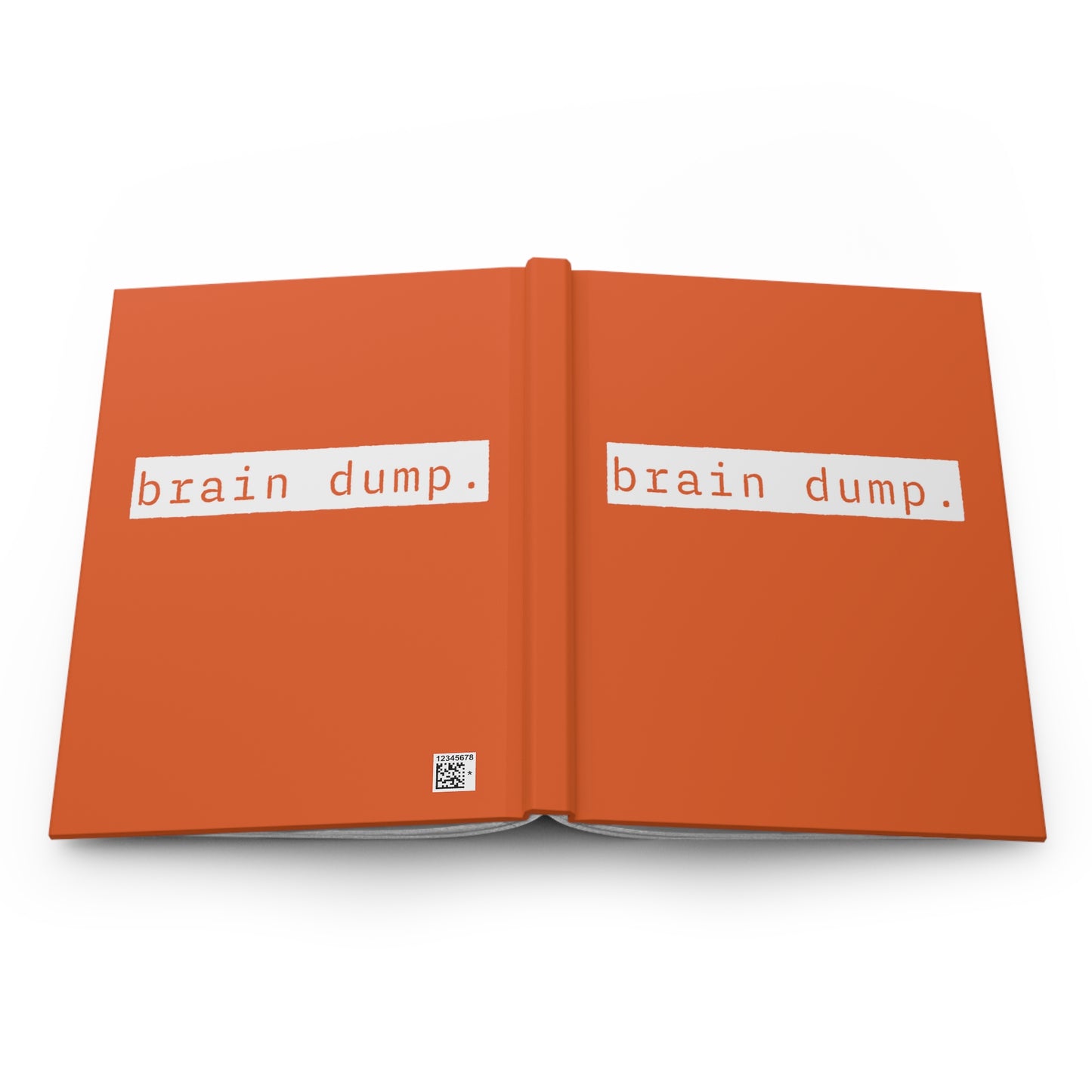 Brain Dump Orange Matte Hardcover Journal | Blank Book for Notes | Lined Notebook Diary Idea Log