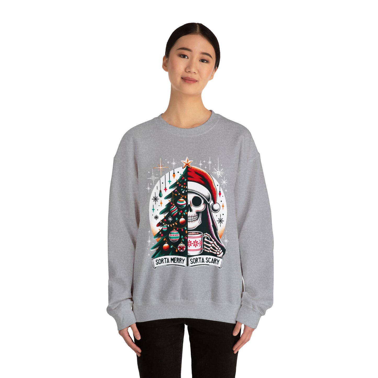 Sorta Merry Sorta Scary Unisex Heavy Blend™ Crewneck Sweatshirt