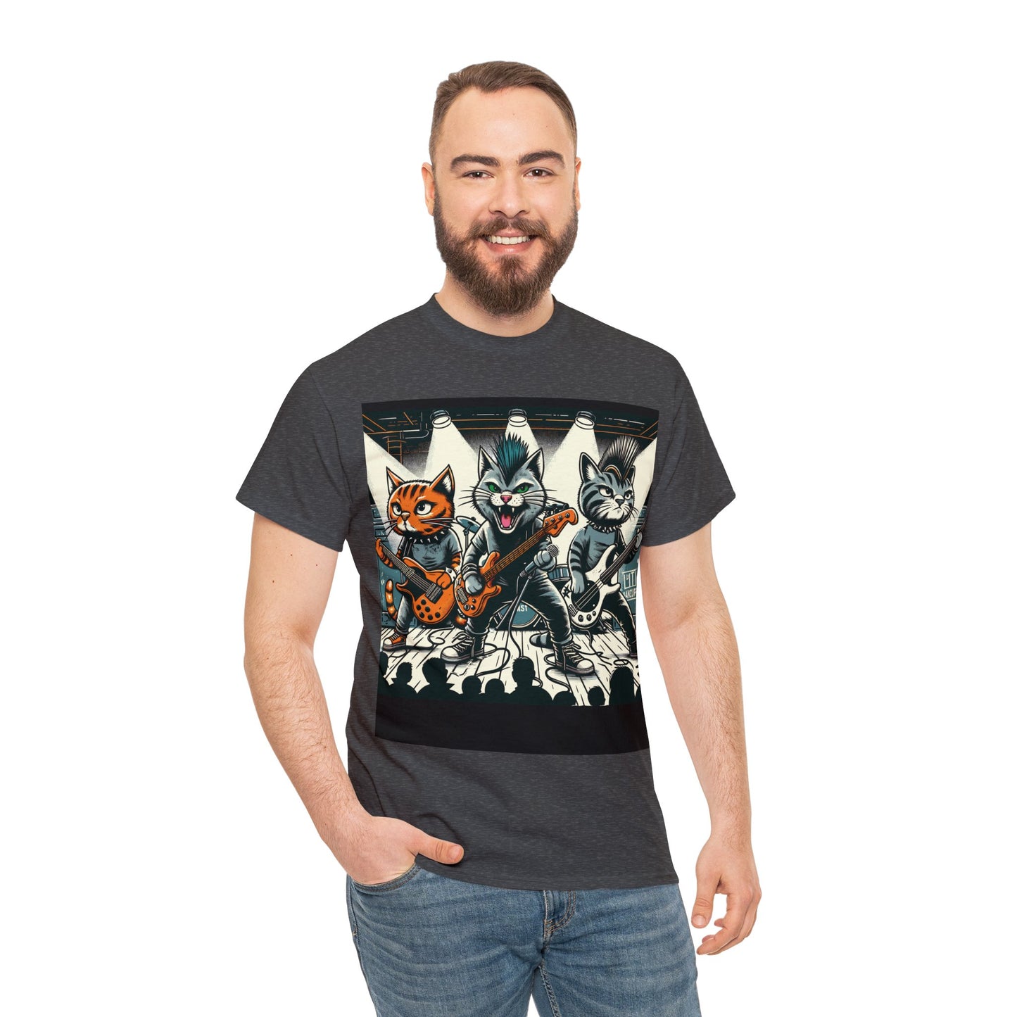 Punk Rock Band Cats Bootleg Style T-Shirt Concert Tee