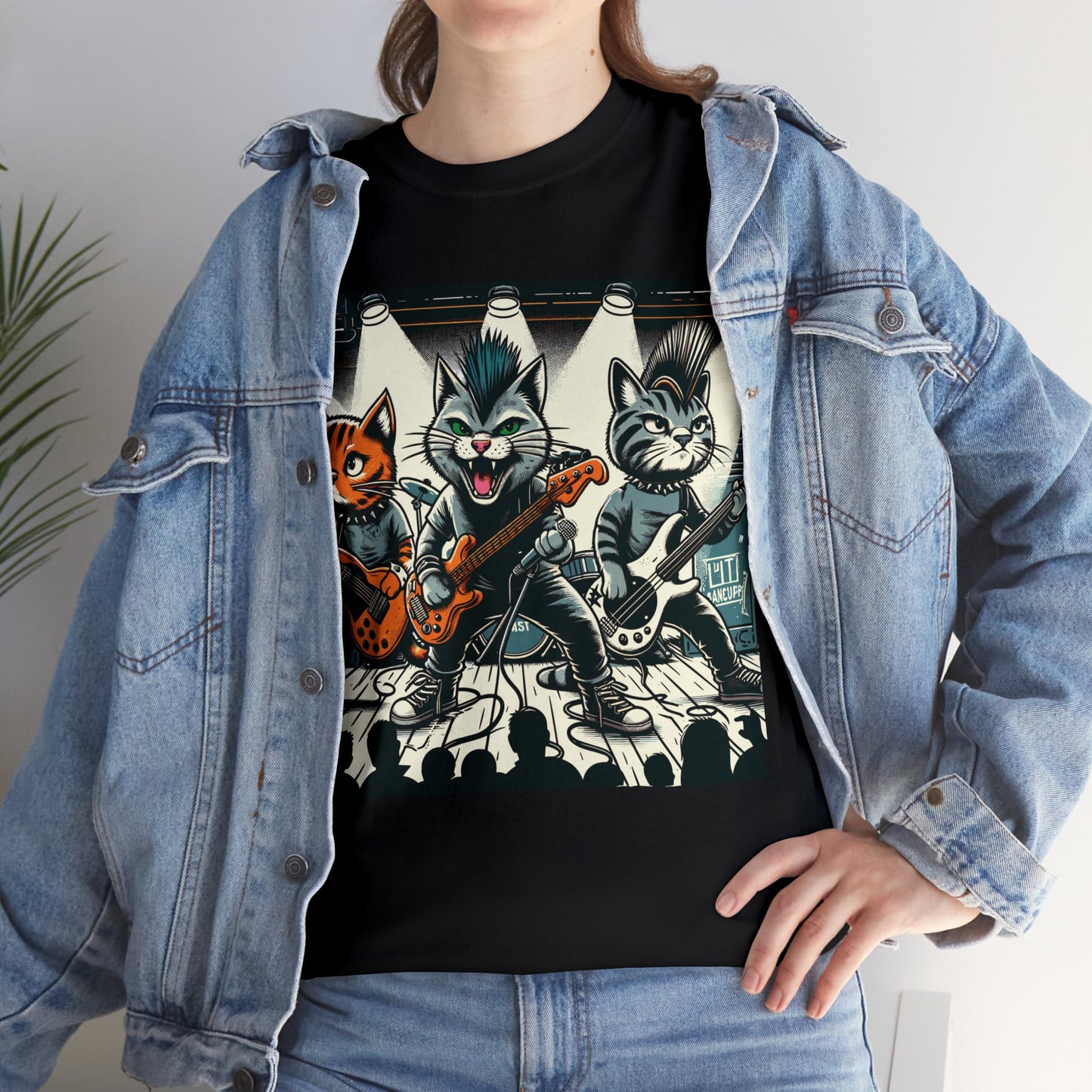 Punk Rock Band Cats Bootleg Style T-Shirt Concert Tee