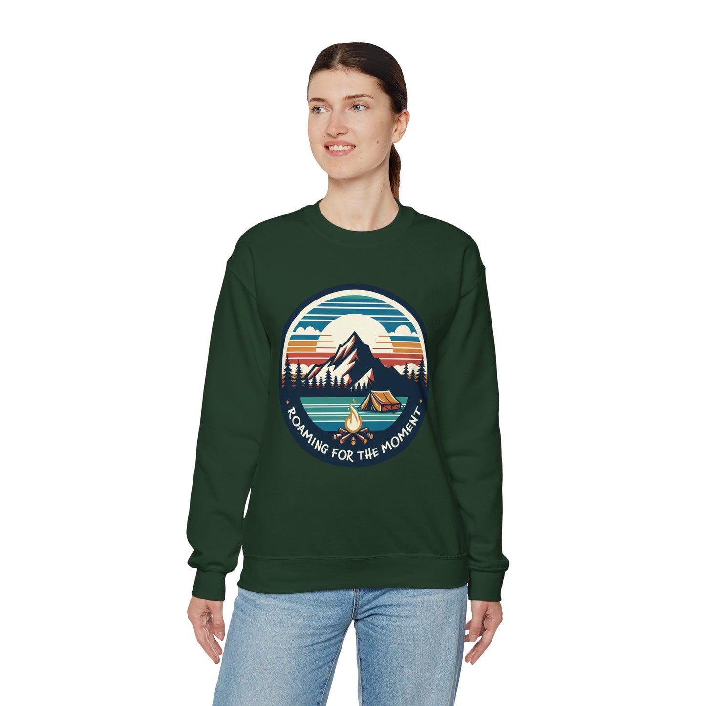 Camping Roaming Sweatshirt, Outdoor Adventures Crewneck, Retro Campfire Shirt, Gift for Camper Nature Wilderness Lovers
