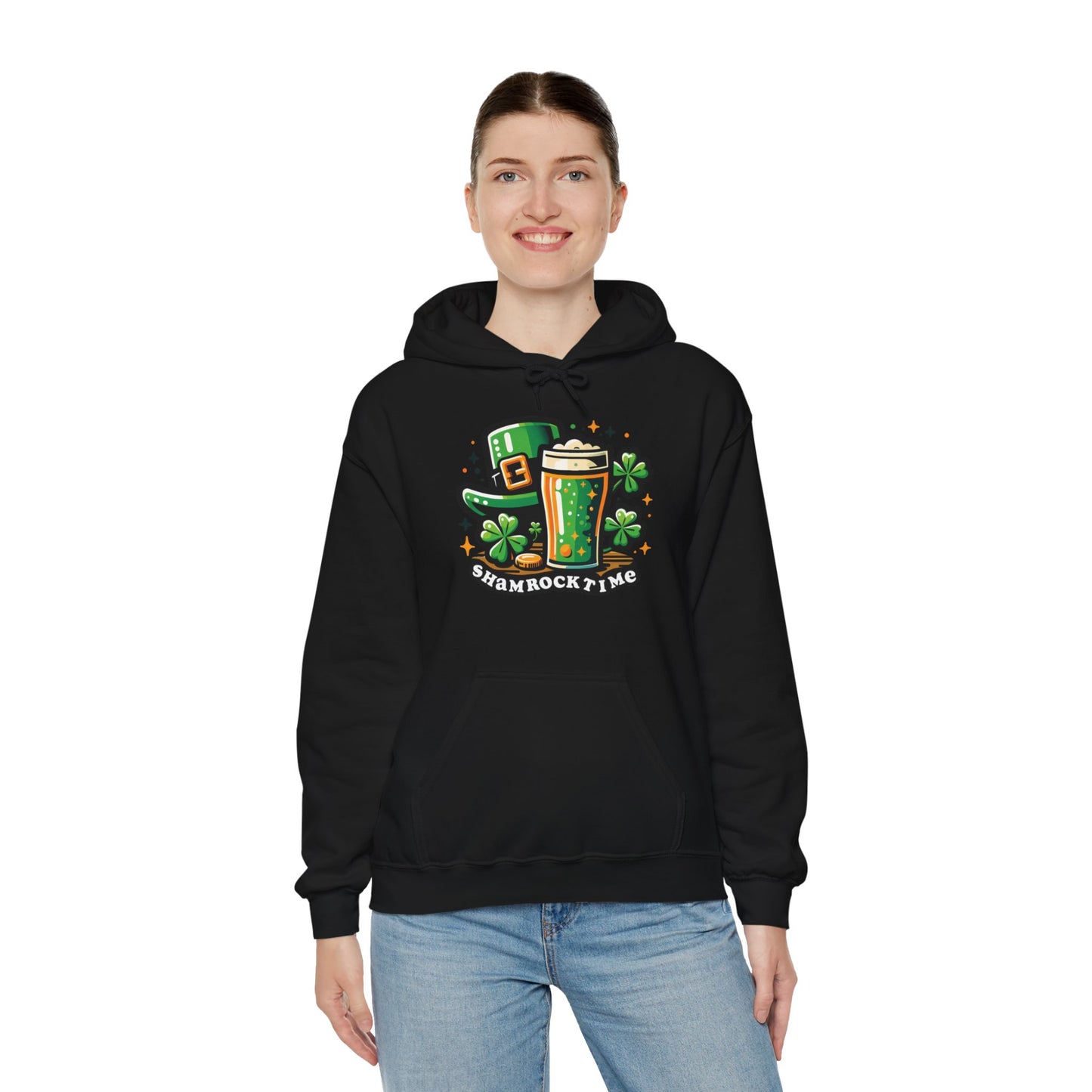 Shamrock Time Hoodie, St. Patrick's Day Sweatshirt, Funny Lucky Beer Drinking Shirt, Good Craic