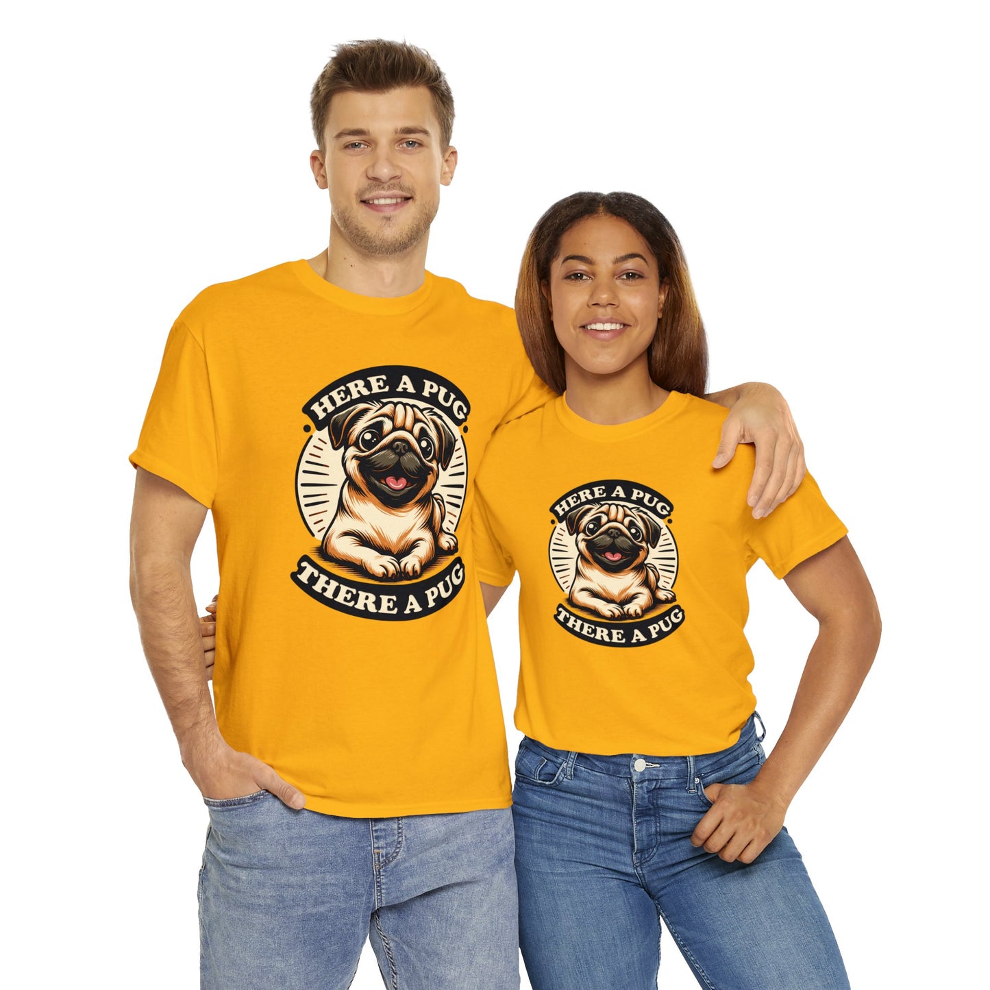 Here a Pug Heavy Cotton Tee