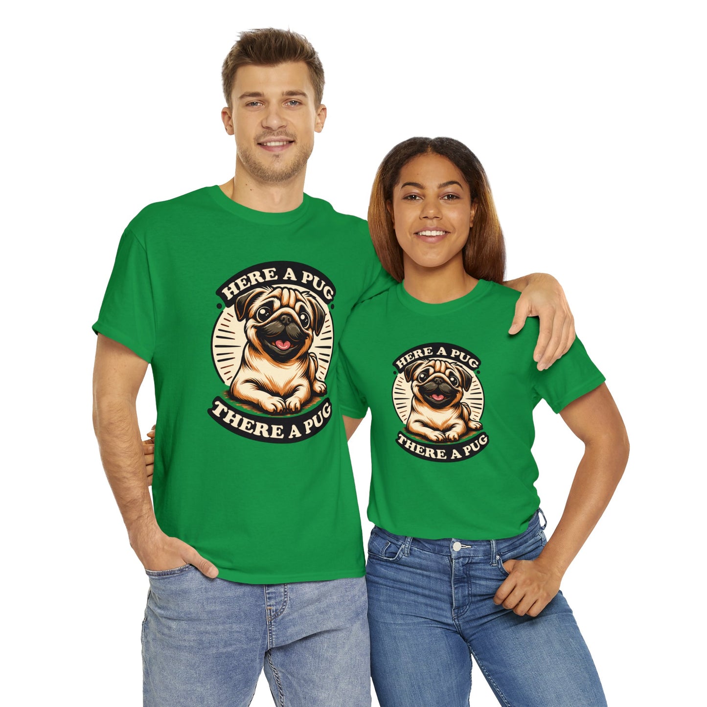 Here a Pug Heavy Cotton Tee