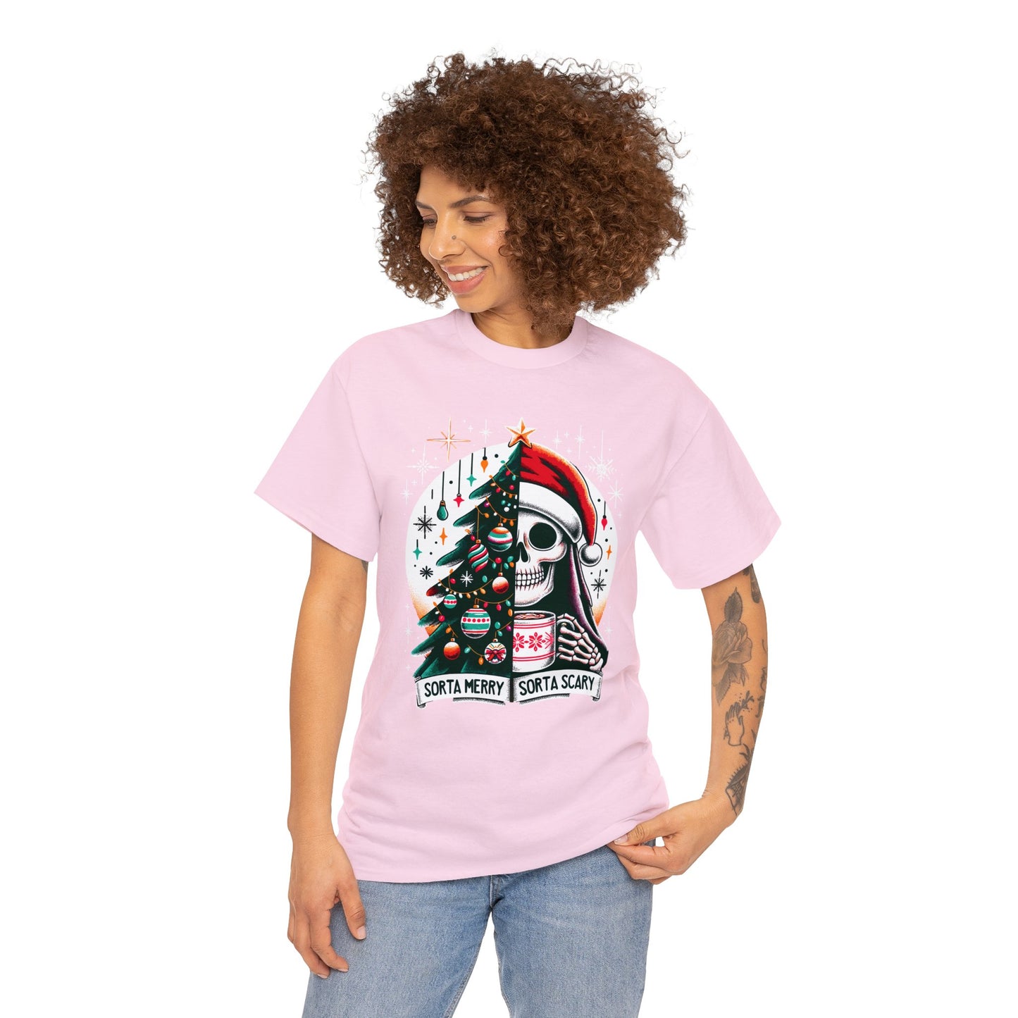 Sorta Merry Sorta Scary Unisex Heavy Cotton Tee