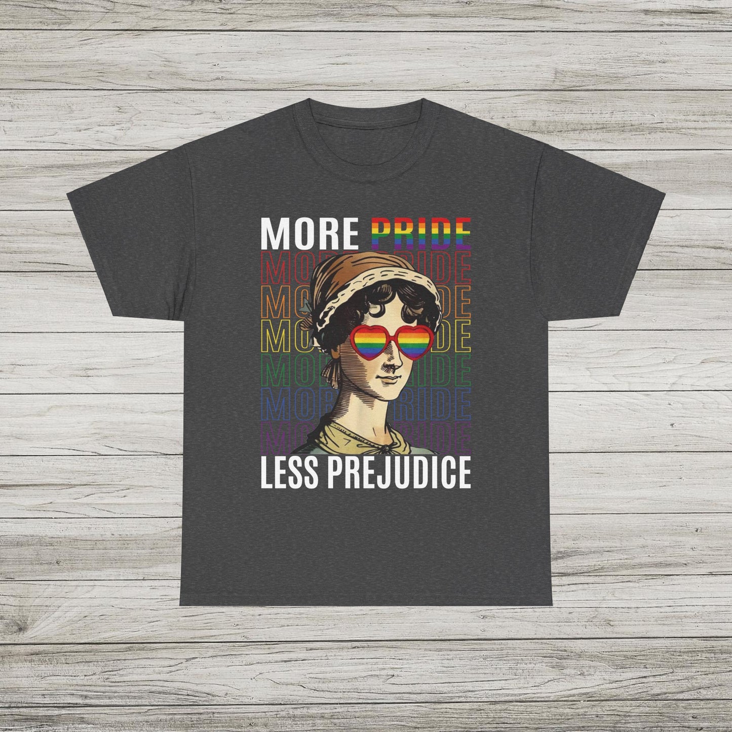 More Pride Less Prejudice T-Shirt, Retro Rainbow Tee