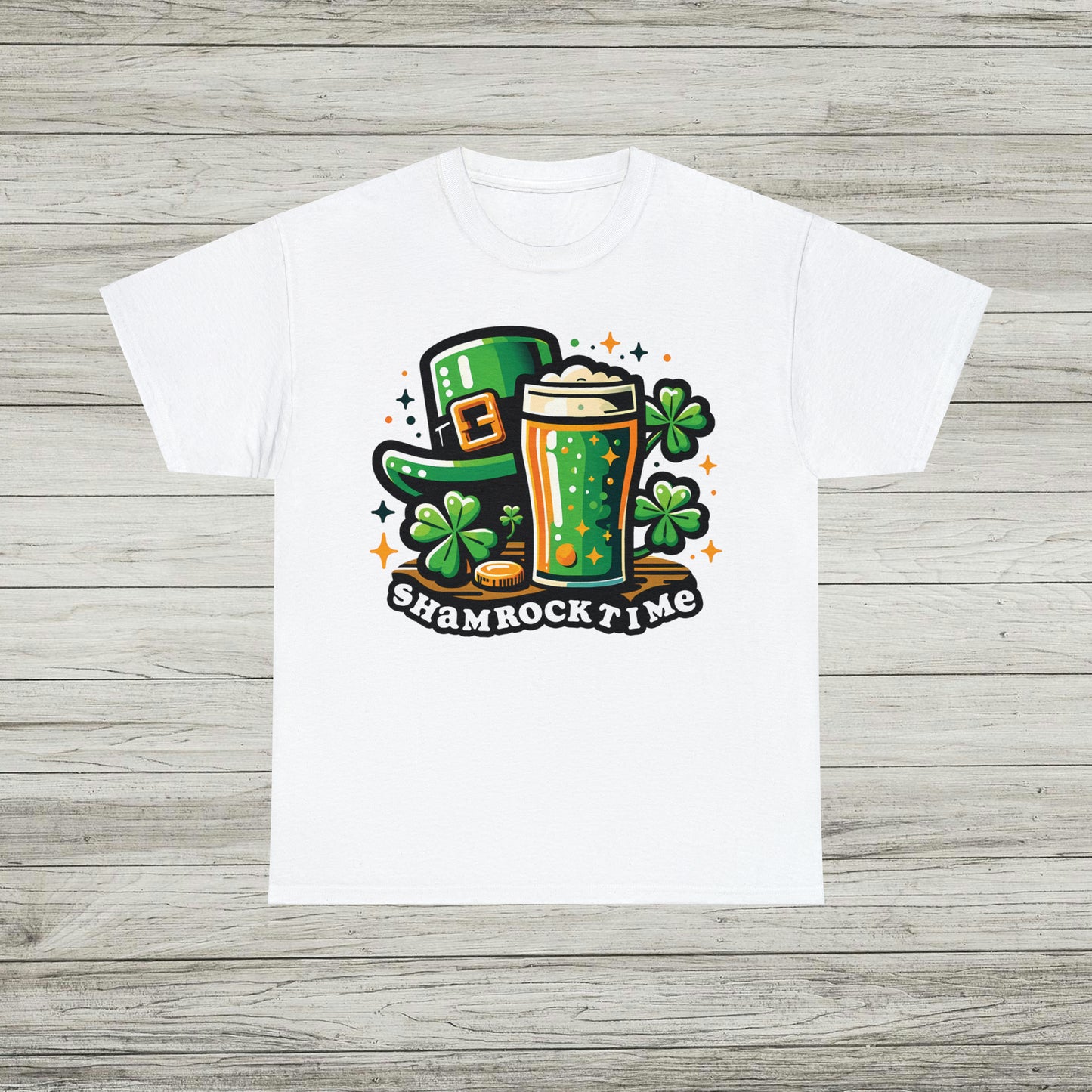 Shamrock Time T-Shirt, St. Patrick's Day Tee, Lucky Beer Drinking Shirt, Good Craic