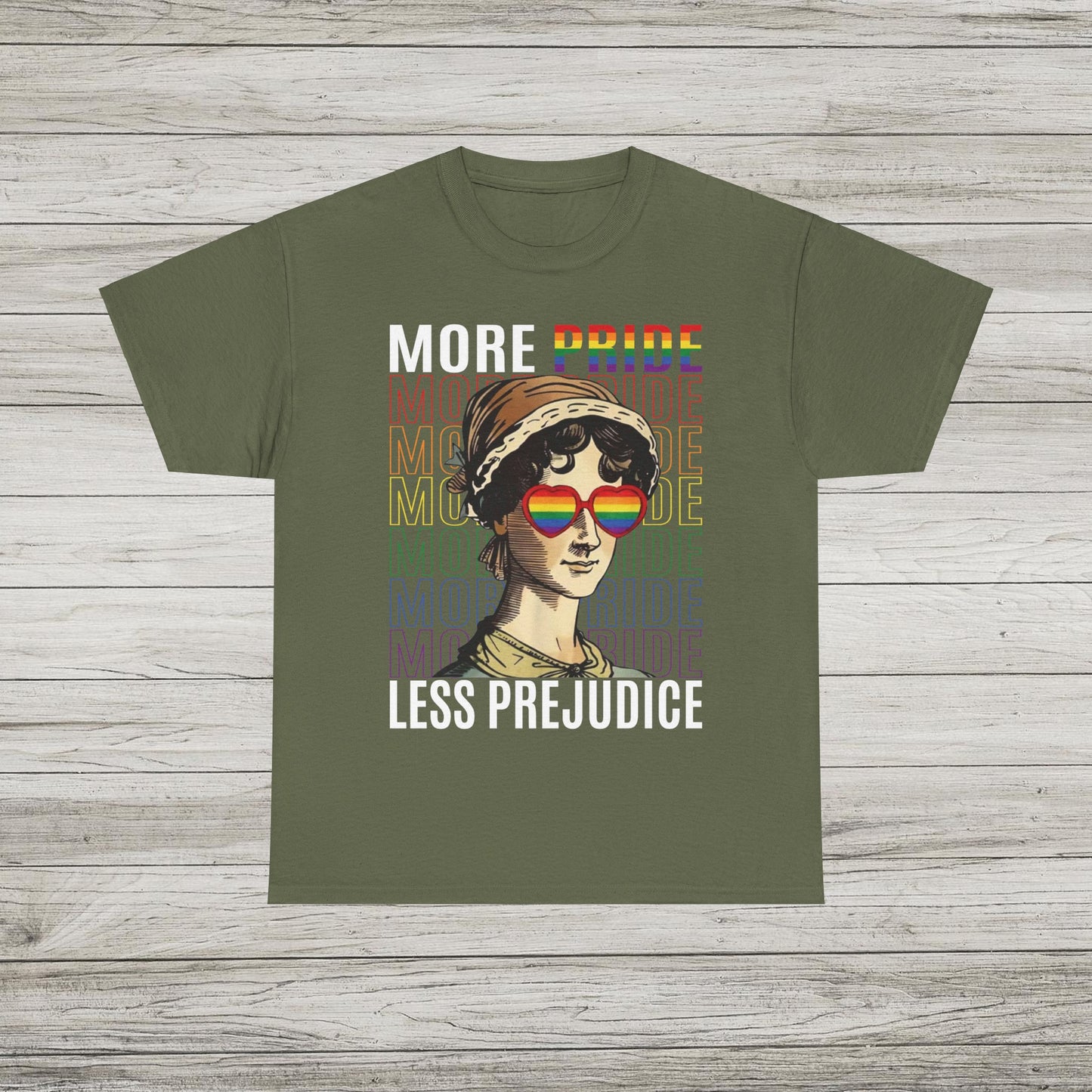 More Pride Less Prejudice T-Shirt, Retro Rainbow Tee