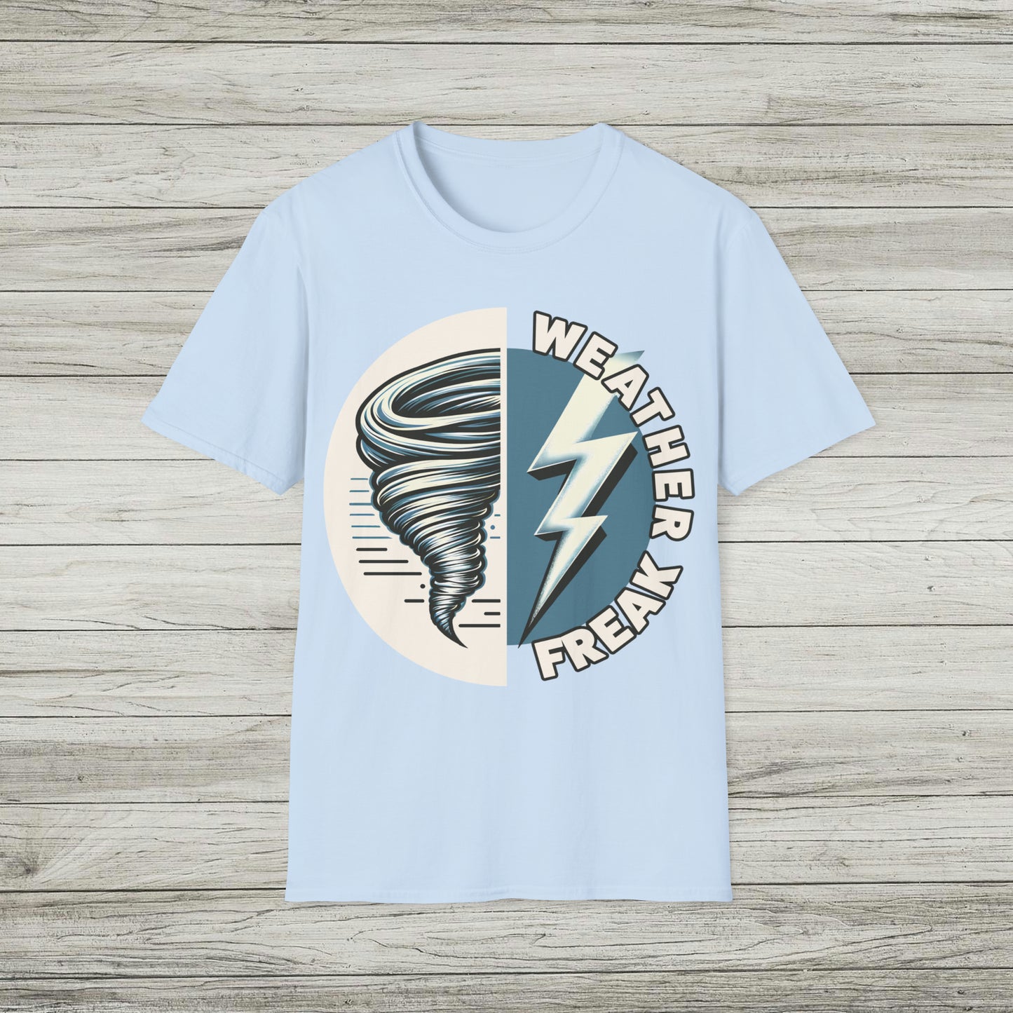 Weather Freak Storm Chaser T-Shirt, Tornado TShirt, Lightning Bolt Meteorology WX Science Nerd Tee