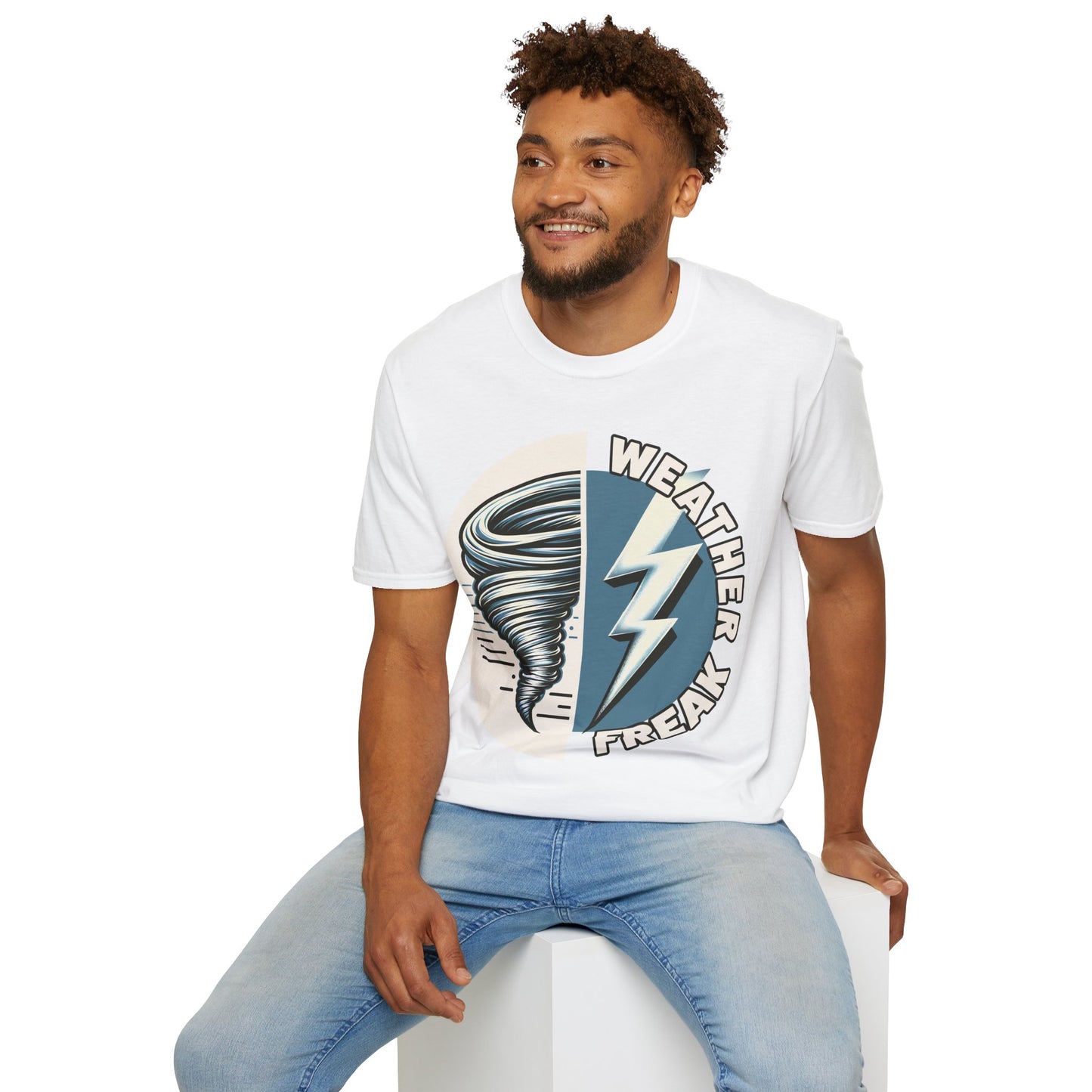 Weather Freak Storm Chaser T-Shirt, Tornado TShirt, Lightning Bolt Meteorology WX Science Nerd Tee