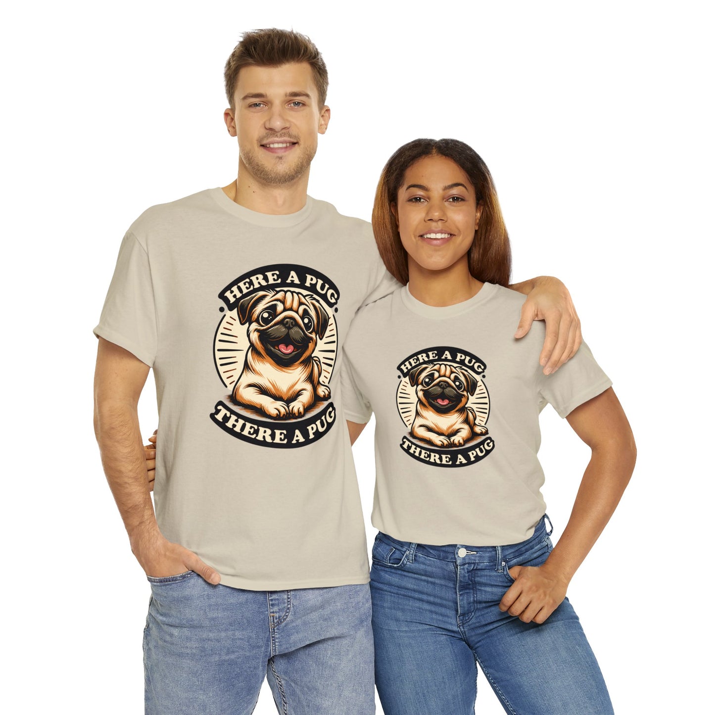 Here a Pug Heavy Cotton Tee