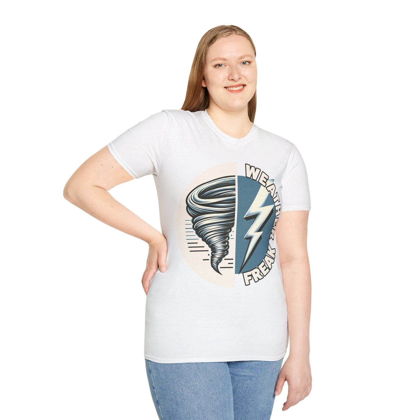 Weather Freak Storm Chaser T-Shirt, Tornado TShirt, Lightning Bolt Meteorology WX Science Nerd Tee