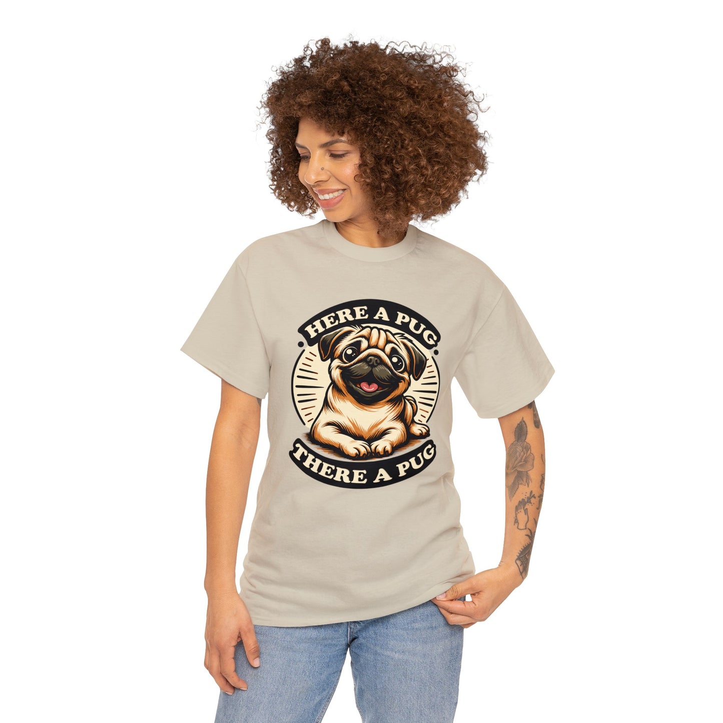 Here a Pug Heavy Cotton Tee