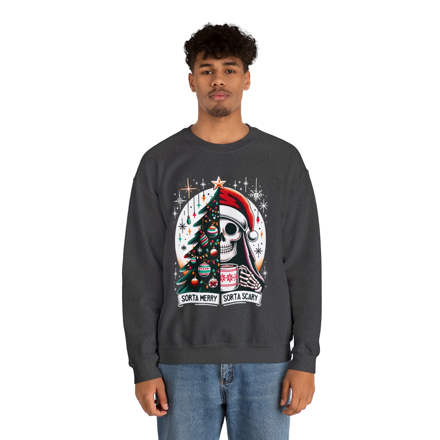 Sorta Merry Sorta Scary Unisex Heavy Blend™ Crewneck Sweatshirt