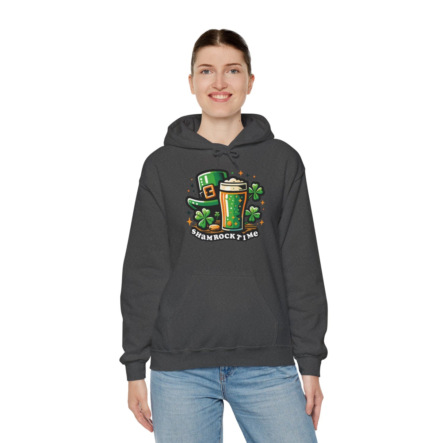 Shamrock Time Hoodie, St. Patrick's Day Sweatshirt, Funny Lucky Beer Drinking Shirt, Good Craic