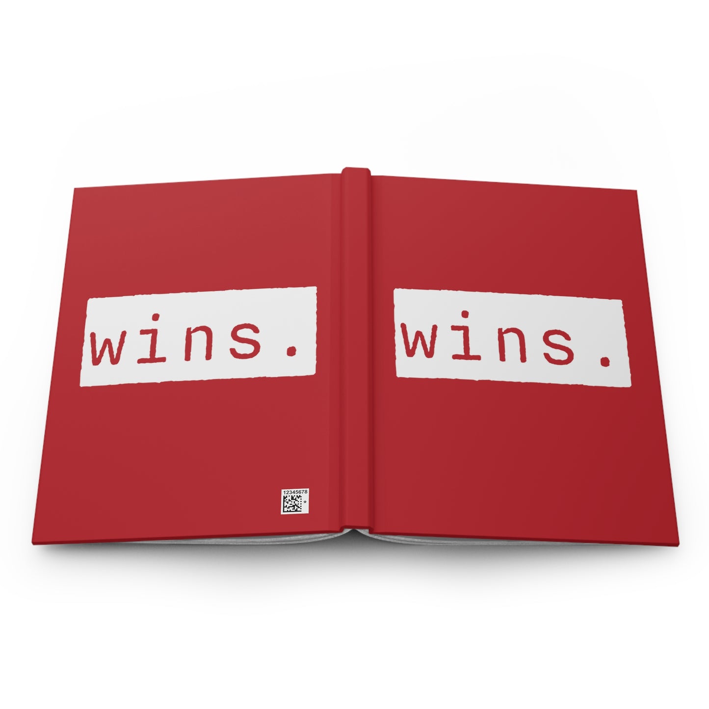 Wins Red Matte Hardcover Journal | Blank Book for Ideas | Lined Notebook Diary Log, Gratitude and Positive Thinking