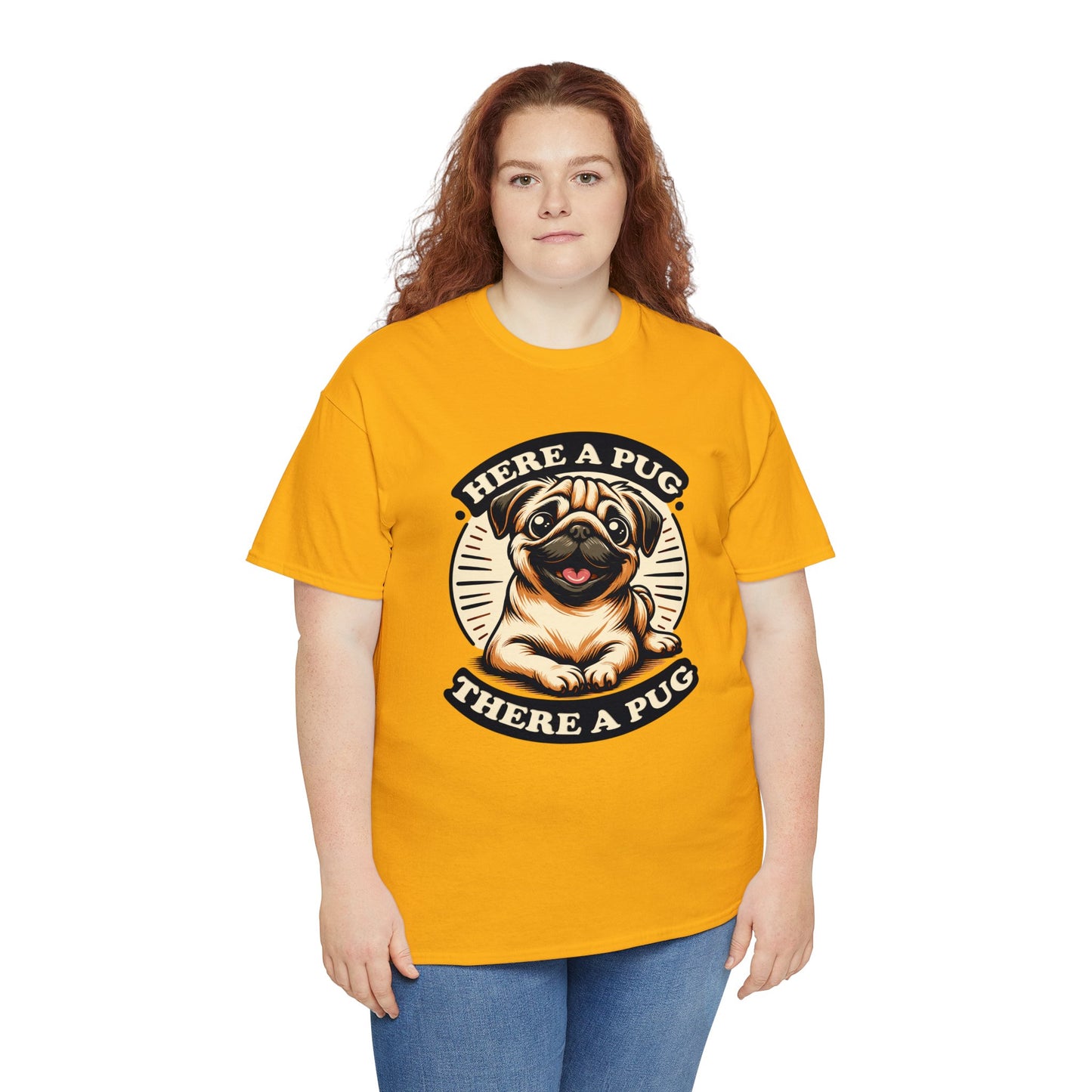 Here a Pug Heavy Cotton Tee