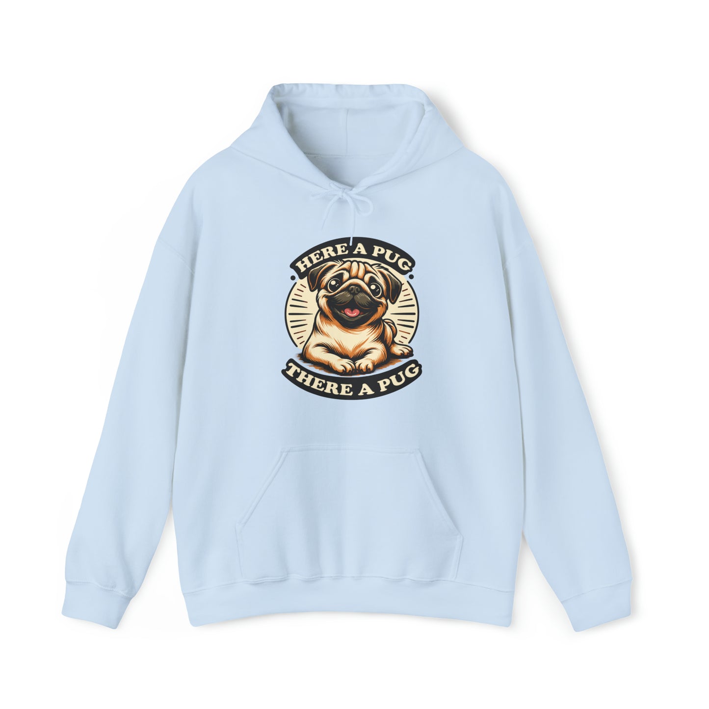 Here a Pug Hooded Sweatshirt