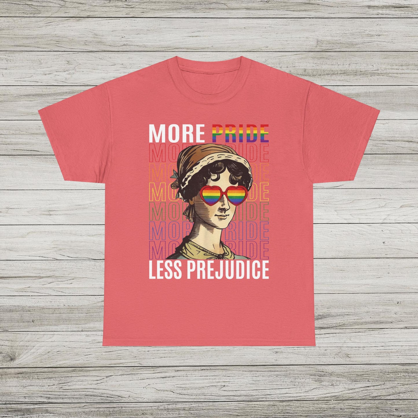 More Pride Less Prejudice T-Shirt, Retro Rainbow Tee