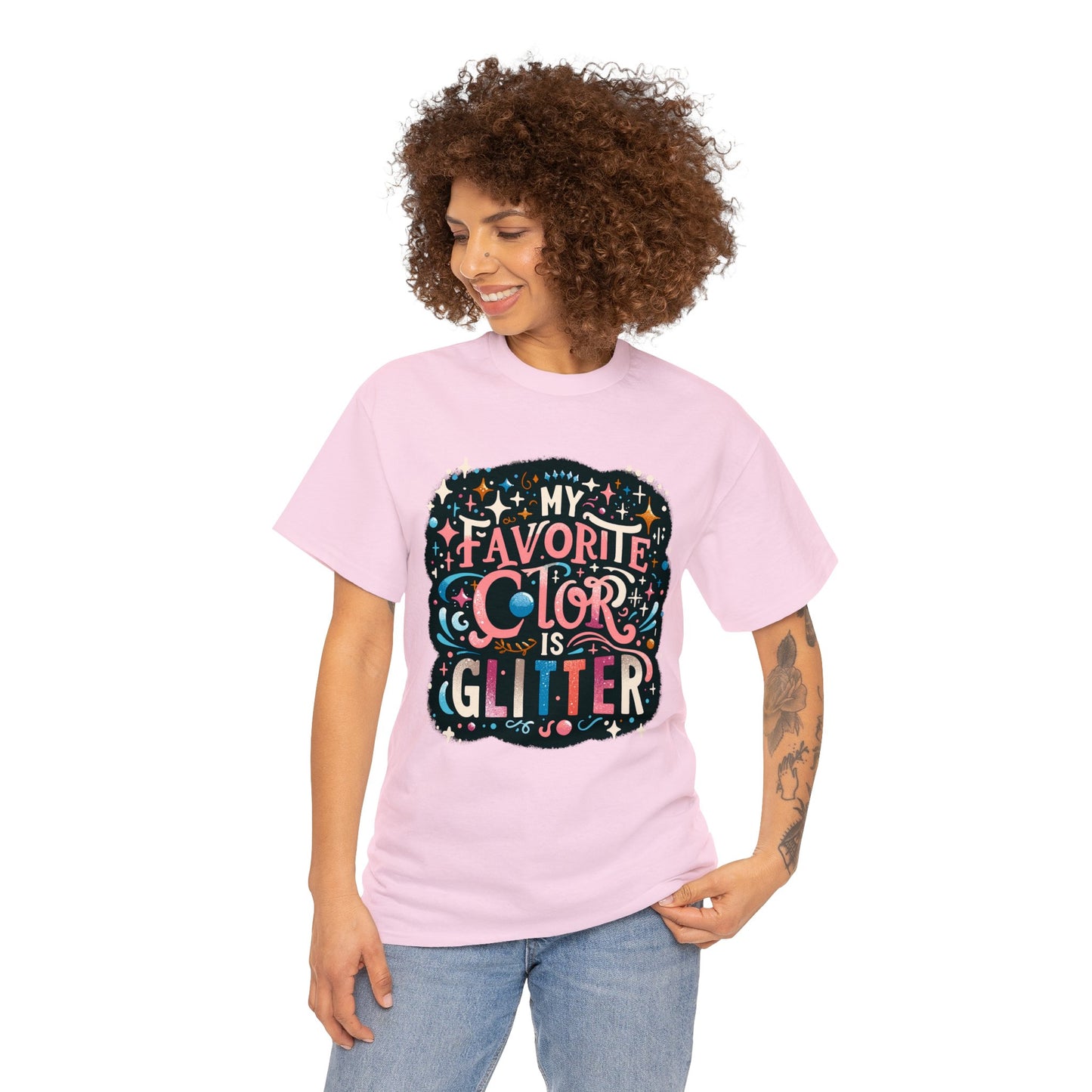 My Favorite Color is Glitter Heavy Cotton Tee