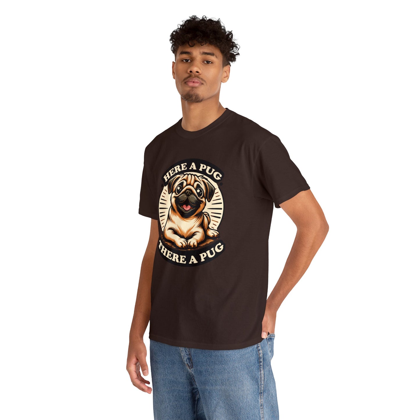 Here a Pug Heavy Cotton Tee