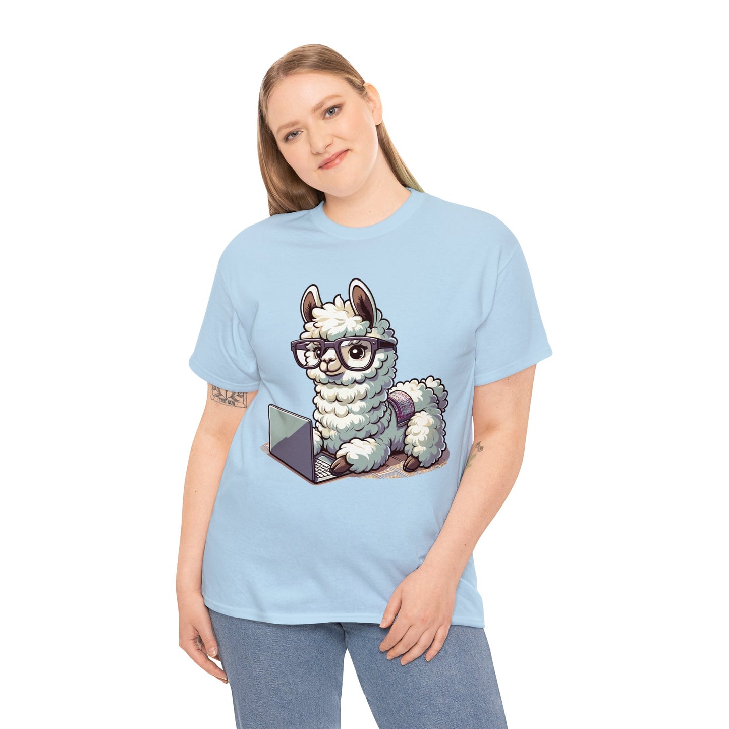 Laptop Llama Heavy Cotton Tee