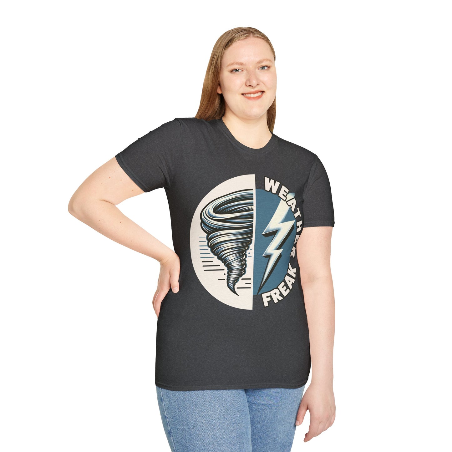 Weather Freak Storm Chaser T-Shirt, Tornado TShirt, Lightning Bolt Meteorology WX Science Nerd Tee