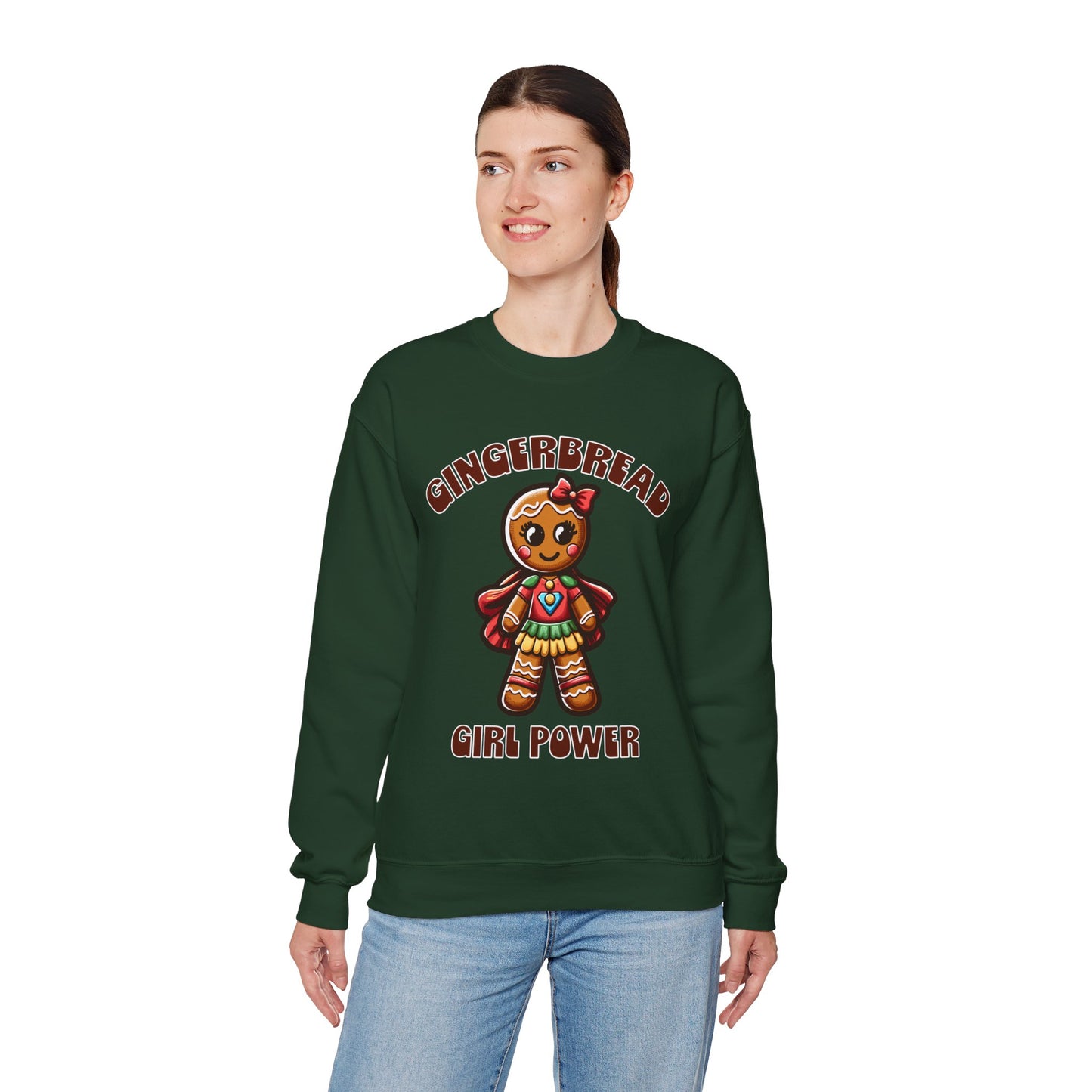 Gingerbread Girl Power Crewneck Sweatshirt