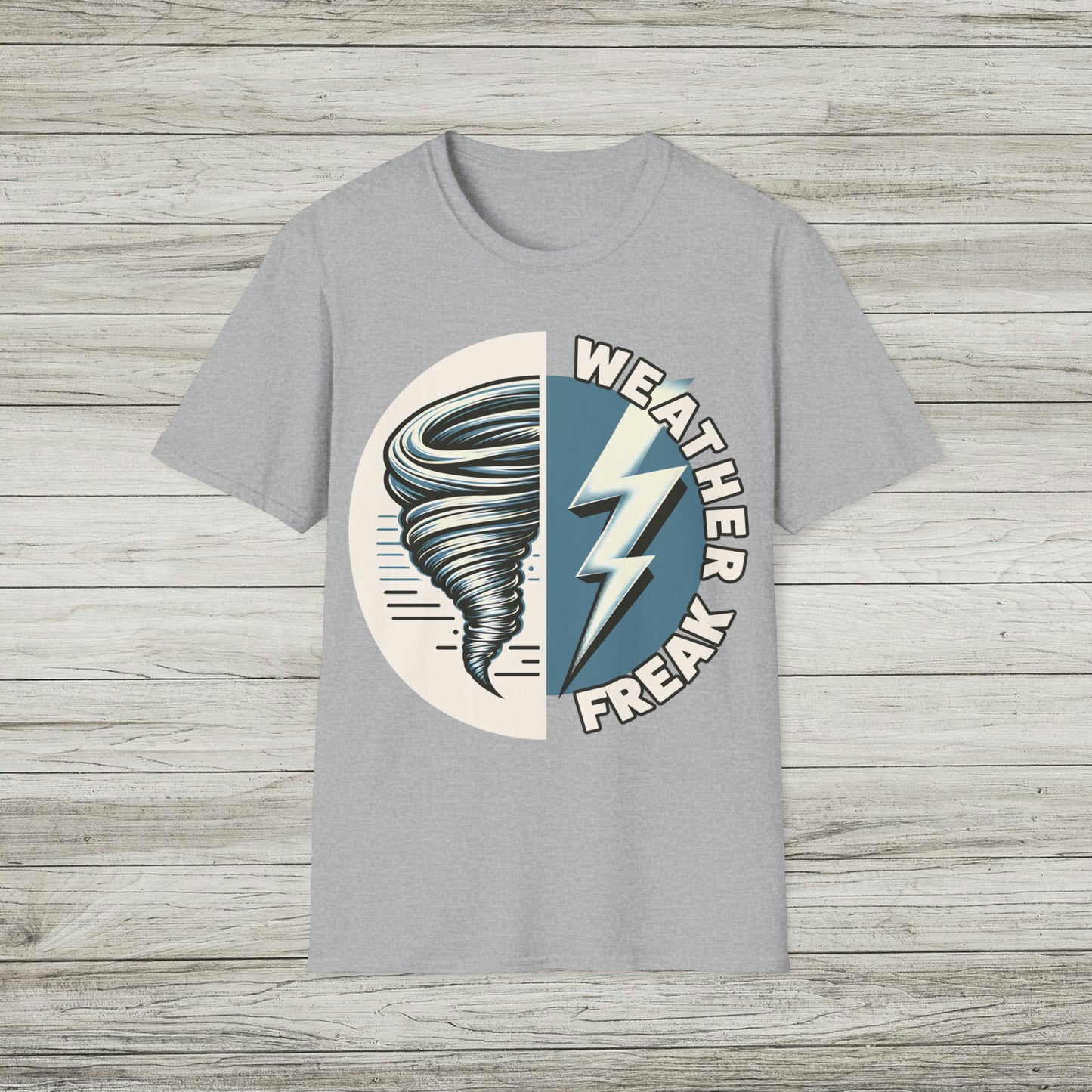 Weather Freak Storm Chaser T-Shirt, Tornado TShirt, Lightning Bolt Meteorology WX Science Nerd Tee