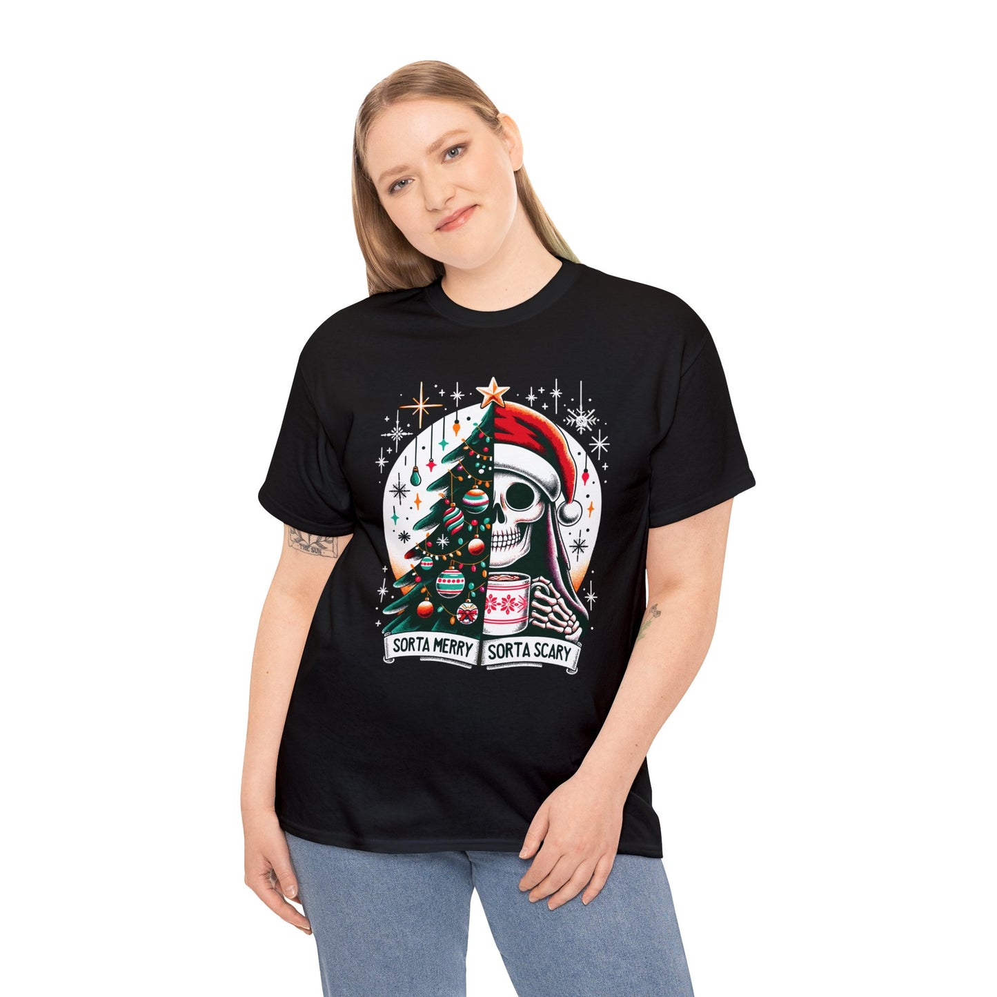 Sorta Merry Sorta Scary Unisex Heavy Cotton Tee