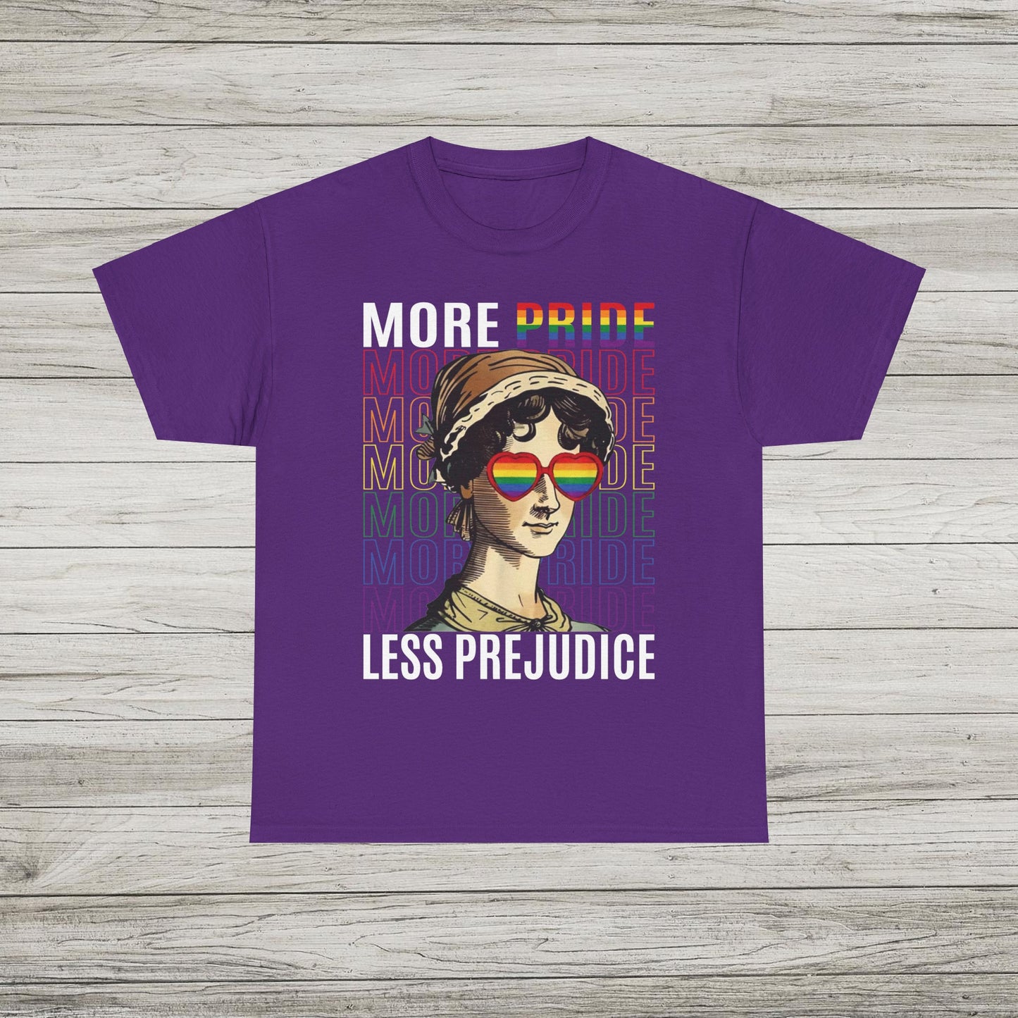 More Pride Less Prejudice T-Shirt, Retro Rainbow Tee