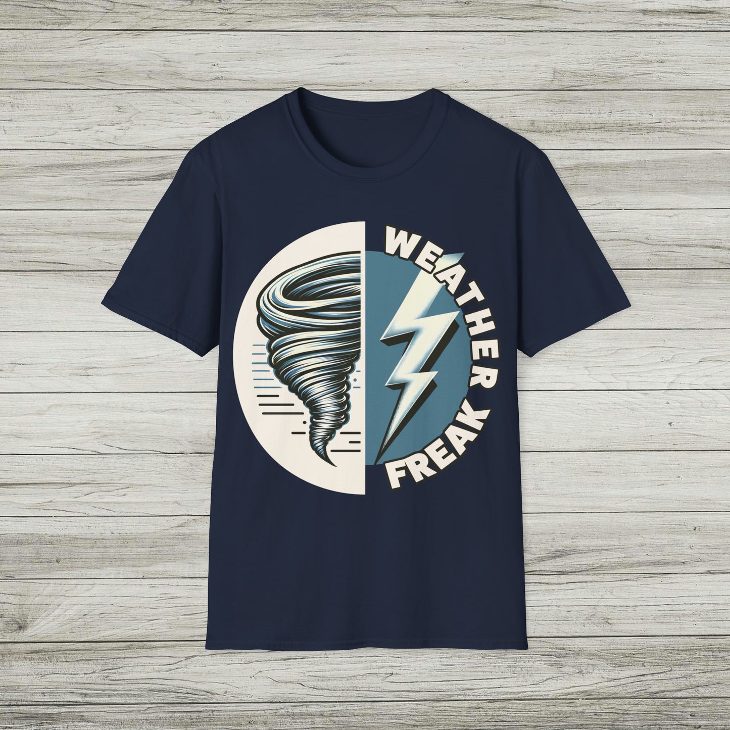 Weather Freak Storm Chaser T-Shirt, Tornado TShirt, Lightning Bolt Meteorology WX Science Nerd Tee